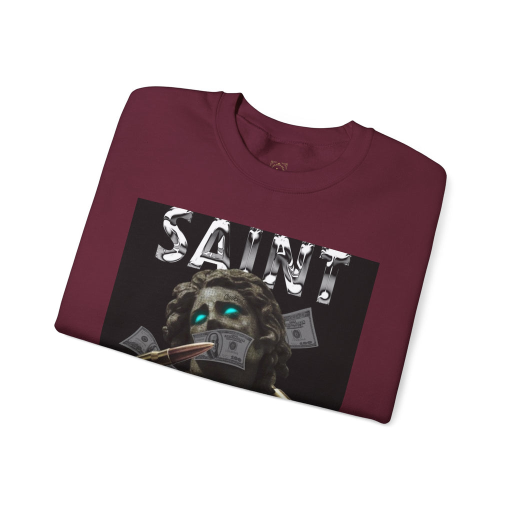 Saint Graphic Crewneck Sweatshirt — Dark Art Money Montage