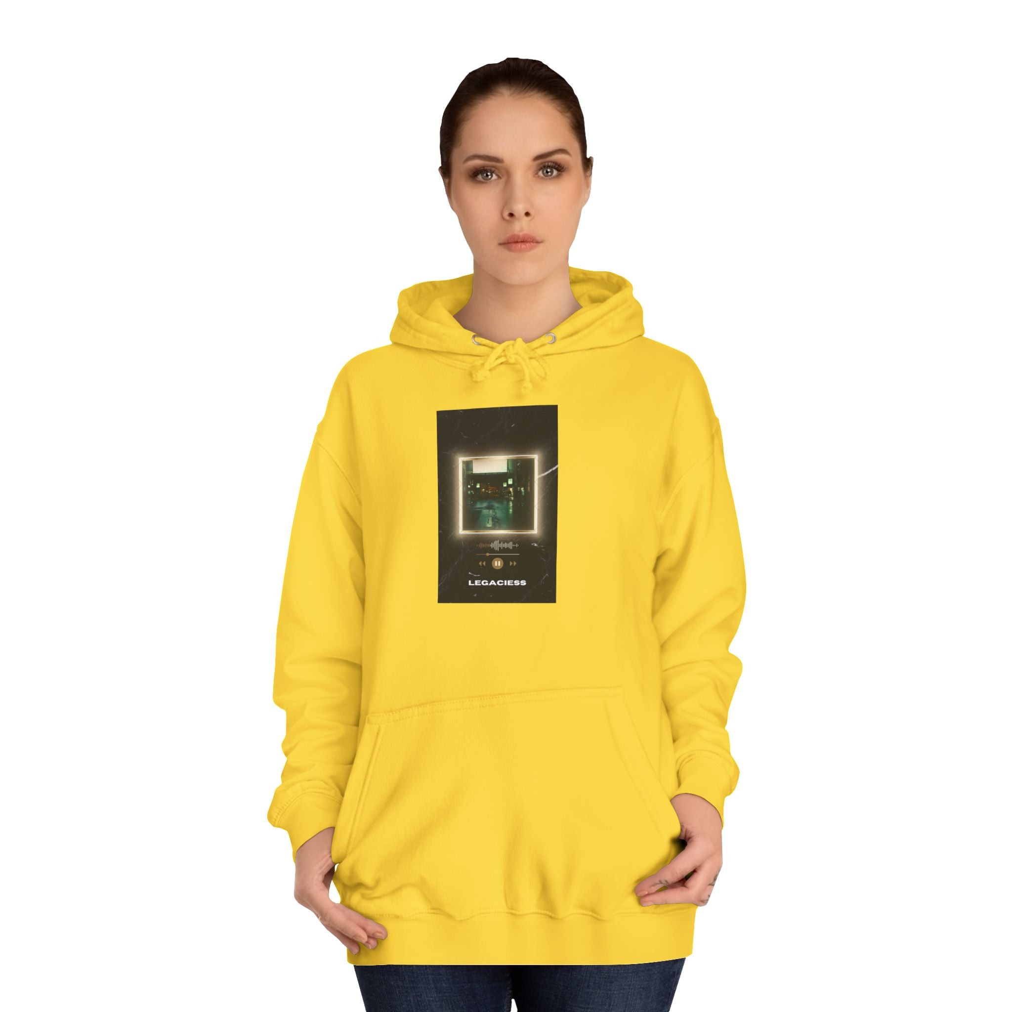 College Hoodie — Retro Neon Square Album Art Design