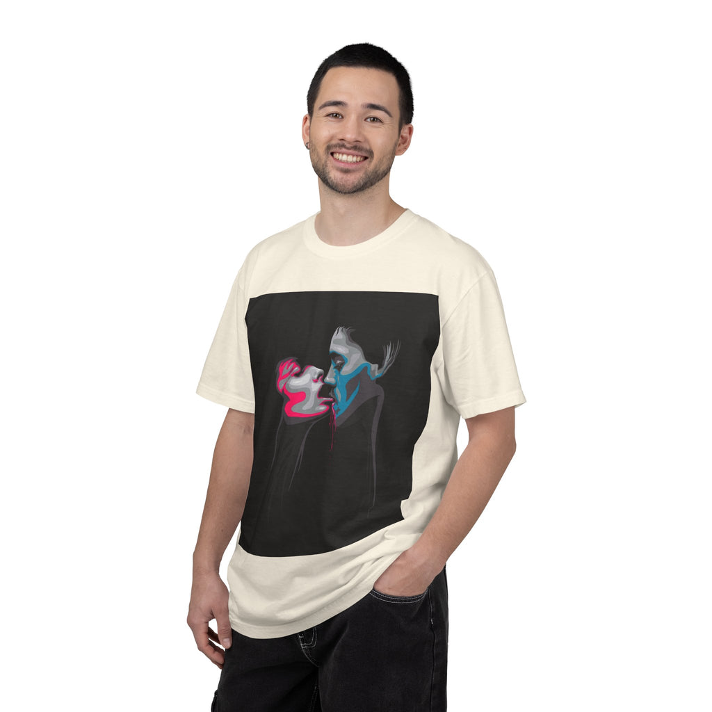 Abstract Neon Kiss T-Shirt — 'Legaciess' Back Logo Graphic Tee