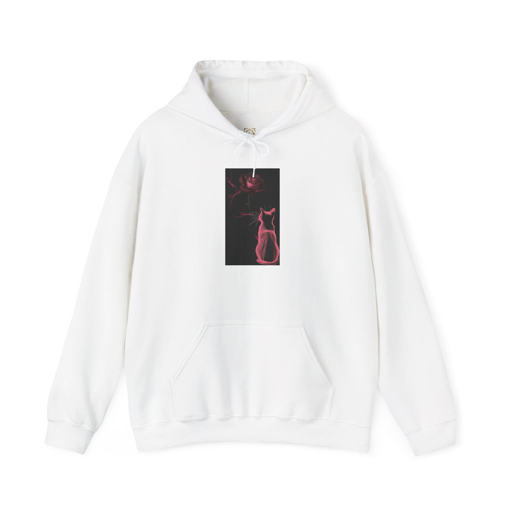 Cat Moonlight Hoodie — Neon Pink Cat Silhouette Sweatshirt