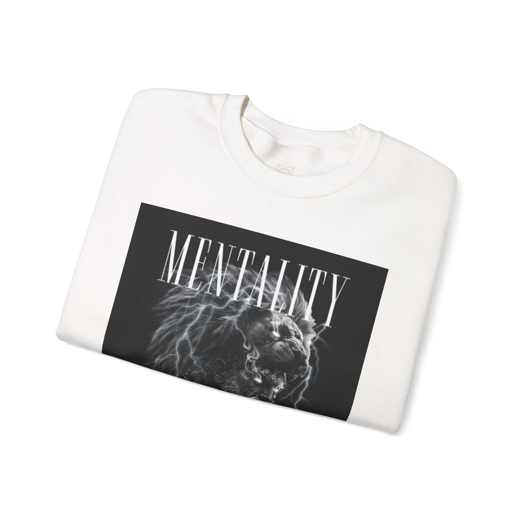 Crewneck Sweatshirt — 'MENTALITY' Lion Graphic | LEGACiESS Back Logo