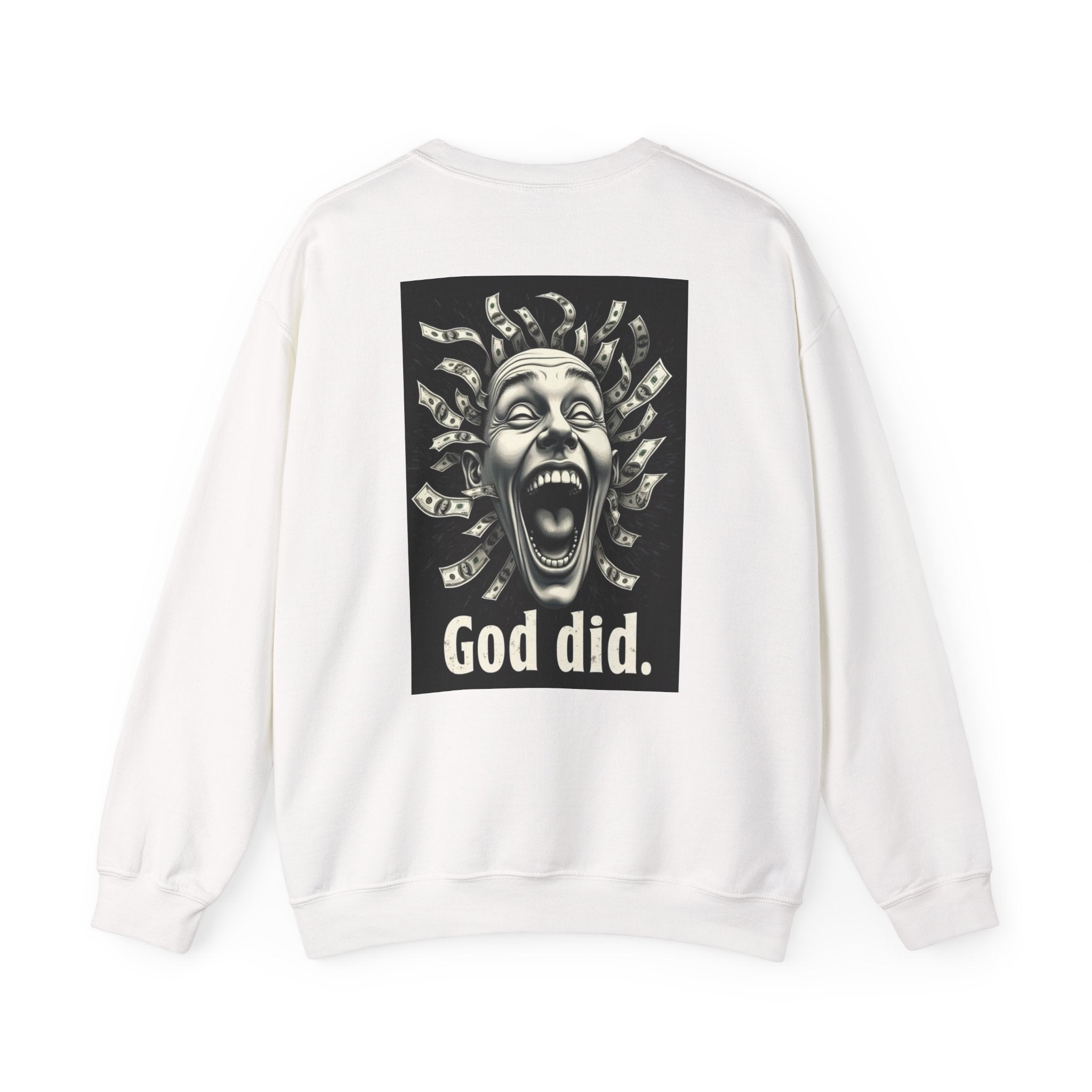 Sweatshirt — 'God Did.' Medusa Money Graphic Crewneck