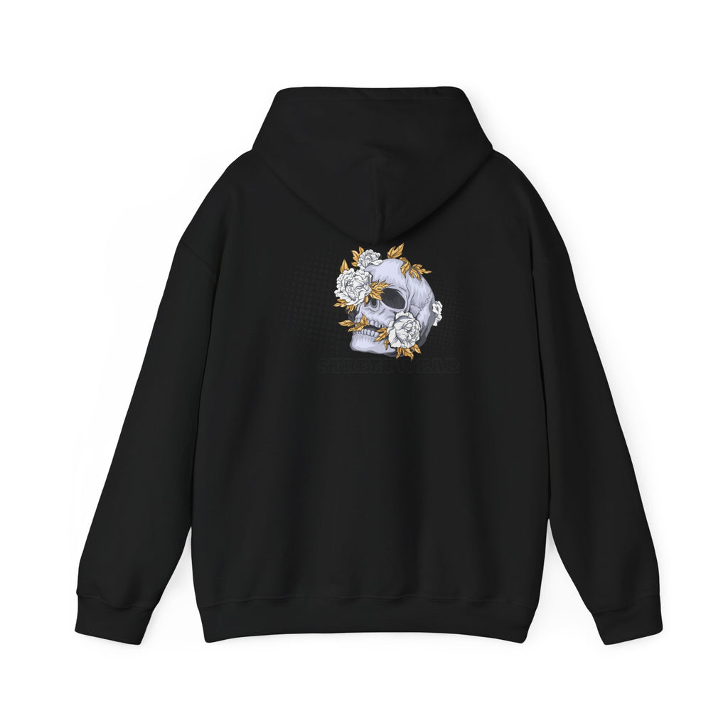 Floral Skull Hoodie — Vintage Botanical Skull Graphic Sweatshirt