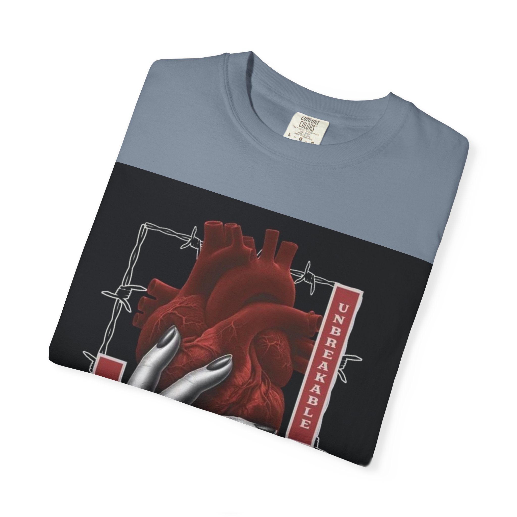 Graphic Heart & Hand T‑Shirt — 'Heartbeat' Gothic Streetwear Tee