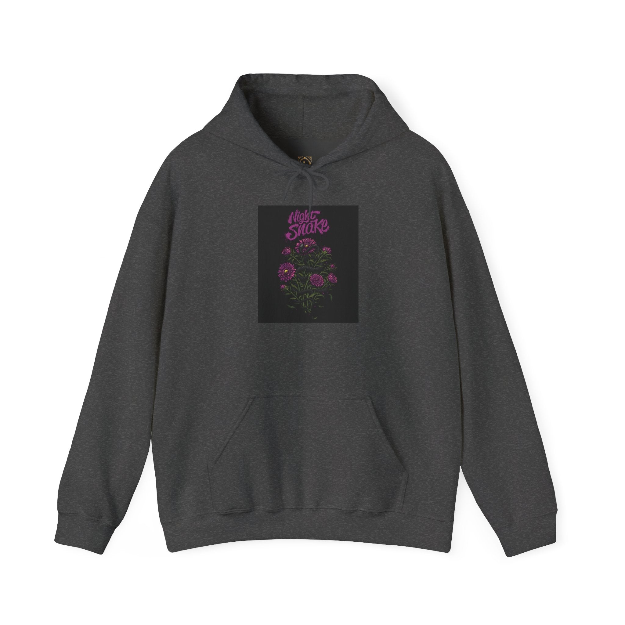 Floral Snake Hoodie — Dark Rose Garden Graphic Sweatshirt