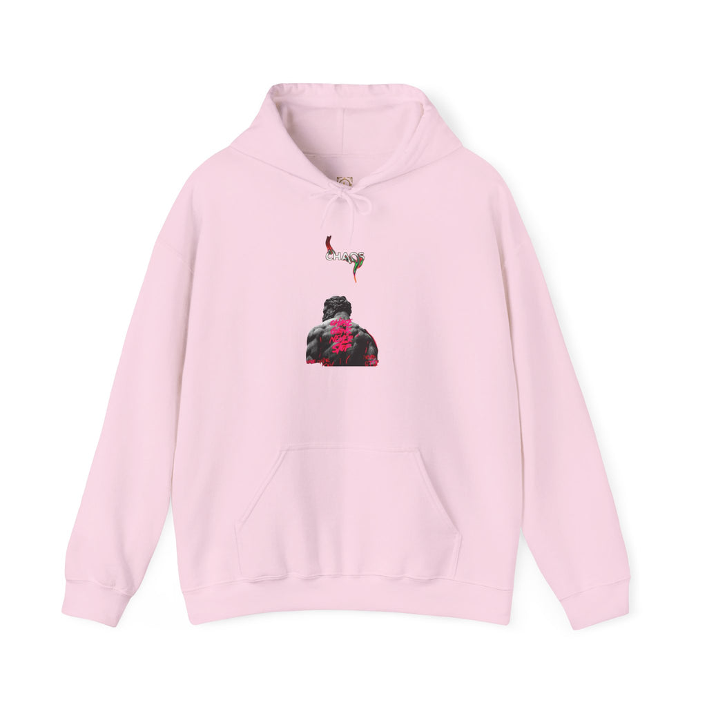 Smoky Rose Backprint Hoodie — Floral Skull Streetwear Pullover