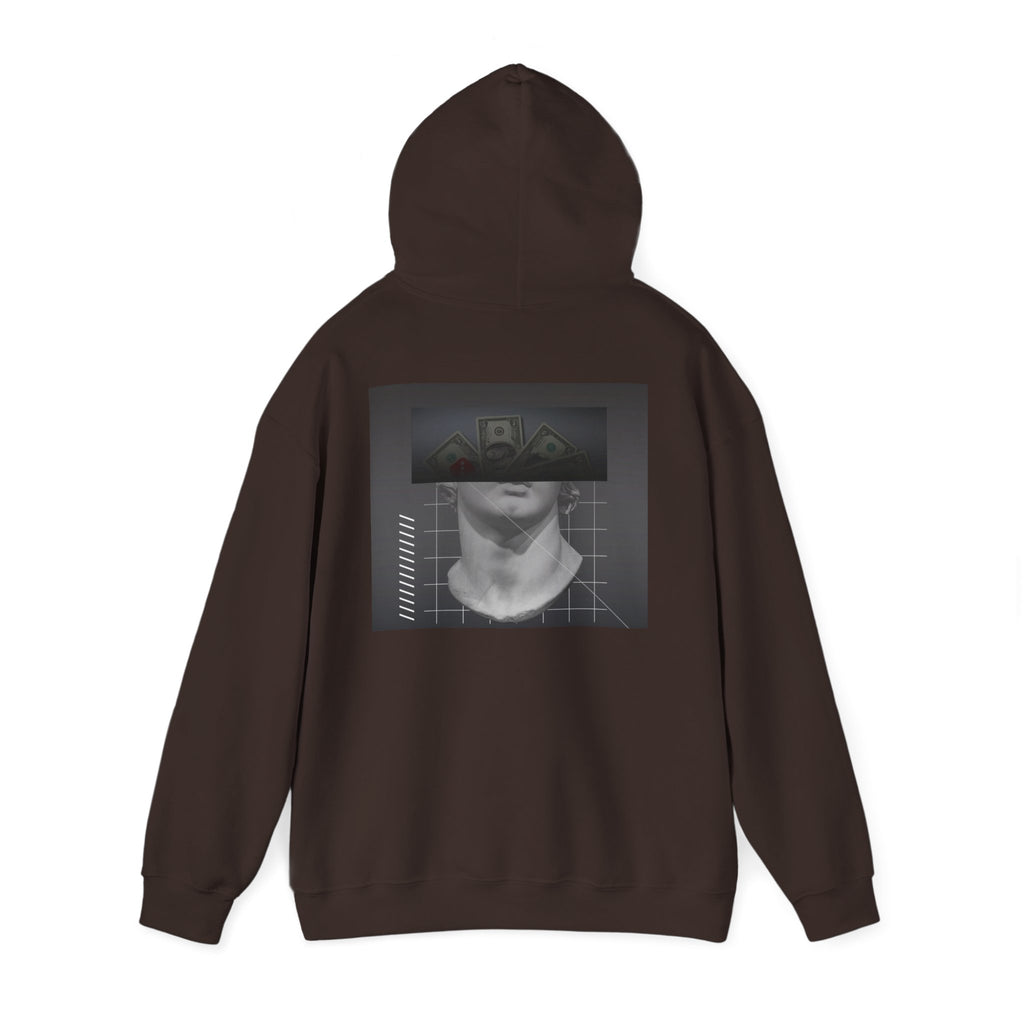 Graphic Hoodie — Black & White Glitch Portrait Hoodie