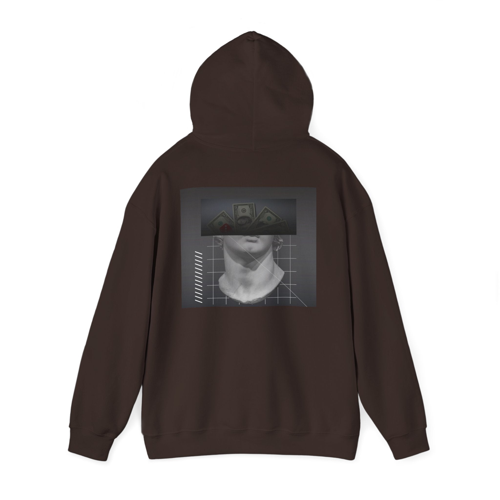 Graphic Hoodie — Black & White Glitch Portrait Hoodie