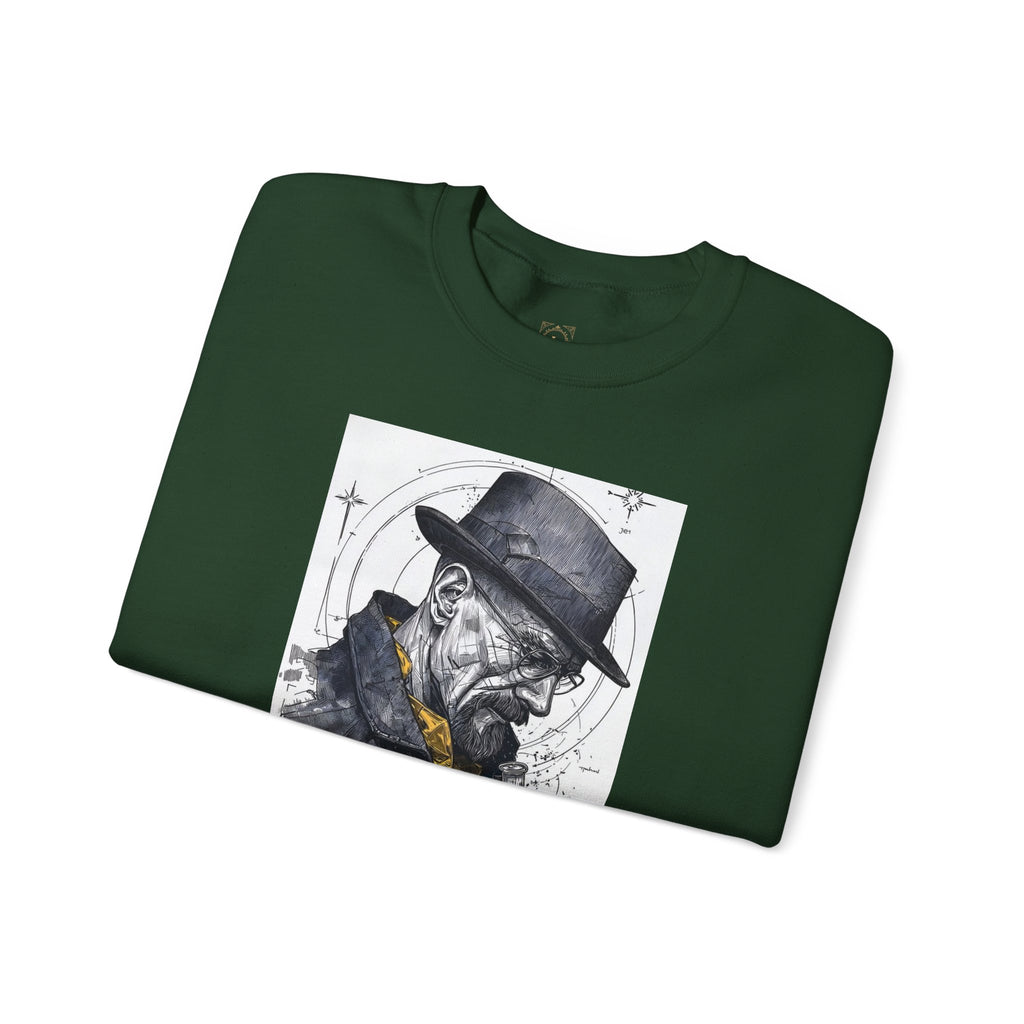 Crewneck Sweatshirt — Heisenberg Portrait with Blue Crystal Art