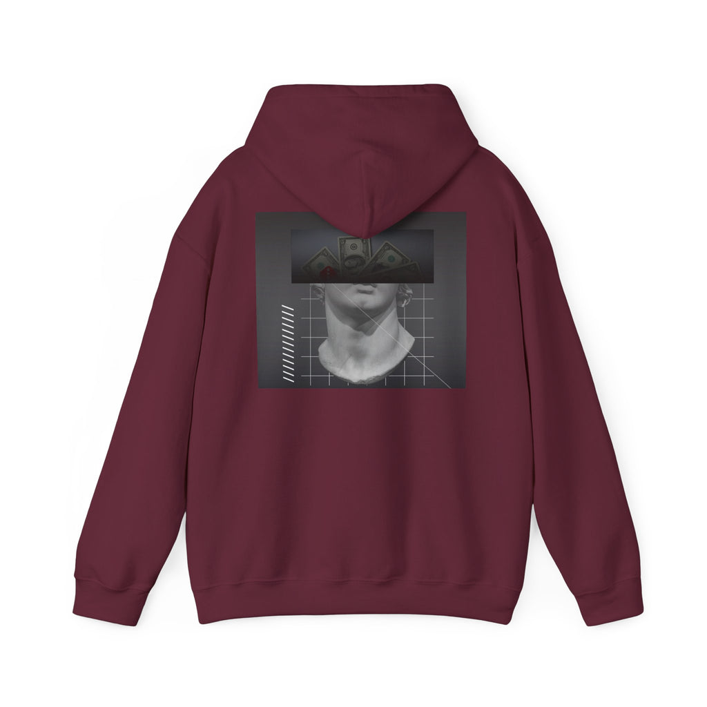 Graphic Hoodie — Black & White Glitch Portrait Hoodie