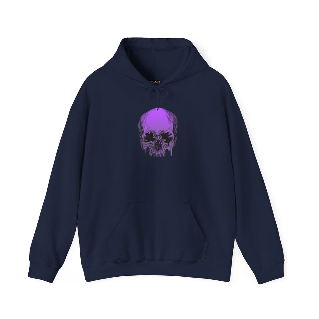 Purple Drip Skull Hoodie — Gothic Streetwear Pullover