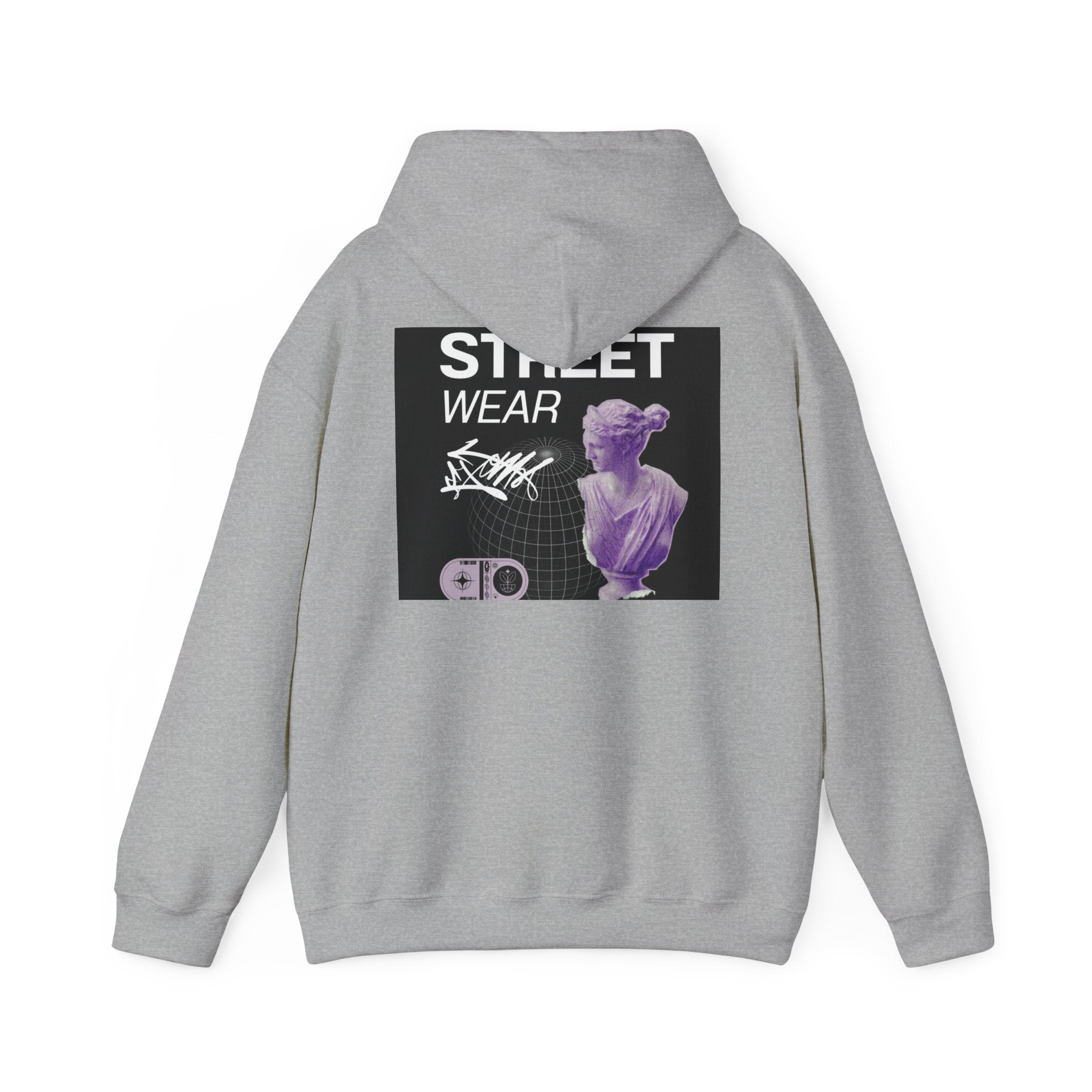 Streetwear Hoodie — 'STREET WEAR' Vaporwave Statue Graphic Pullover