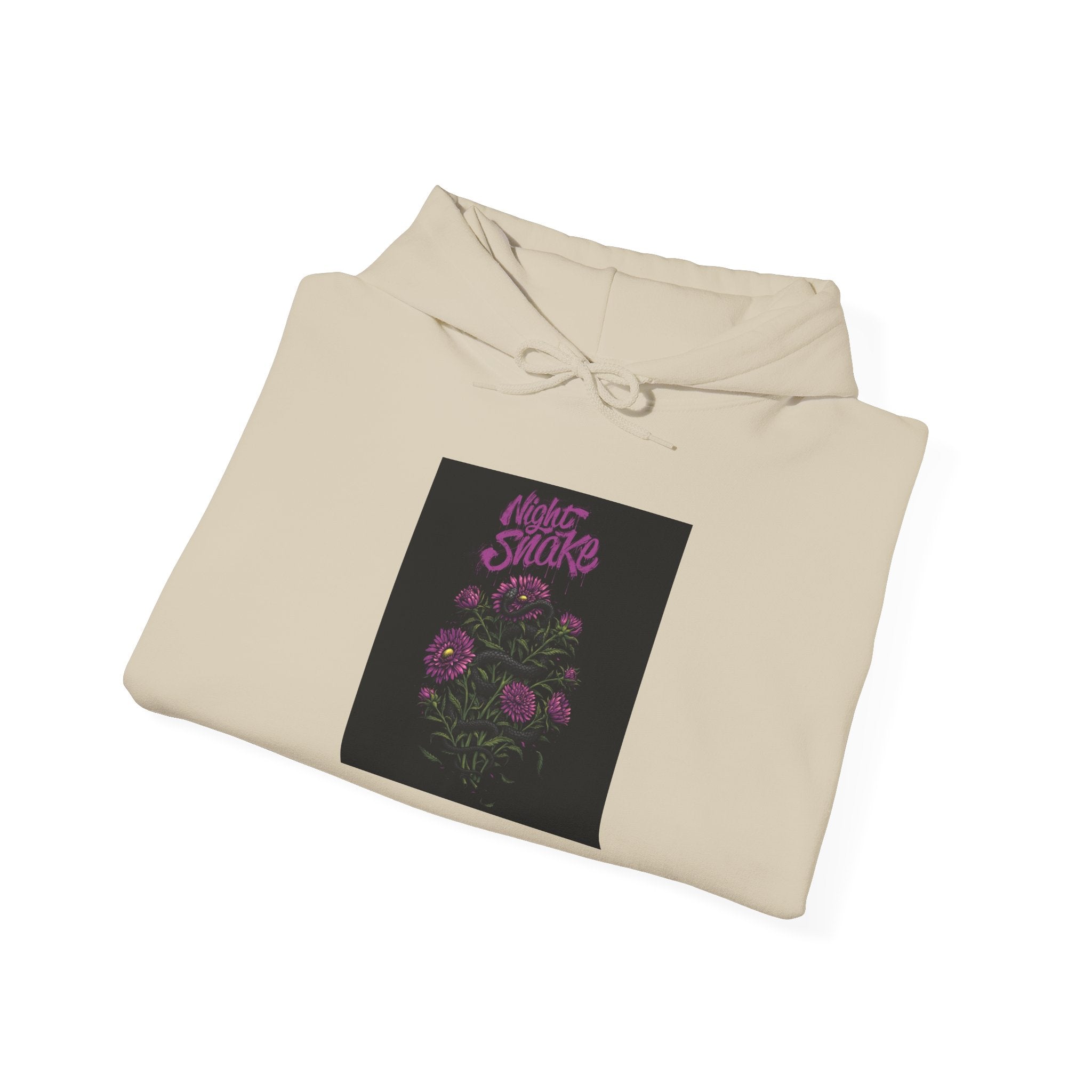 Floral Snake Hoodie — Dark Rose Garden Graphic Sweatshirt