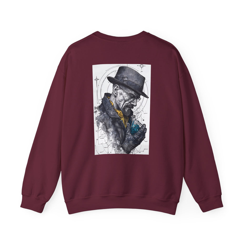 Crewneck Sweatshirt — Heisenberg Portrait with Blue Crystal Art