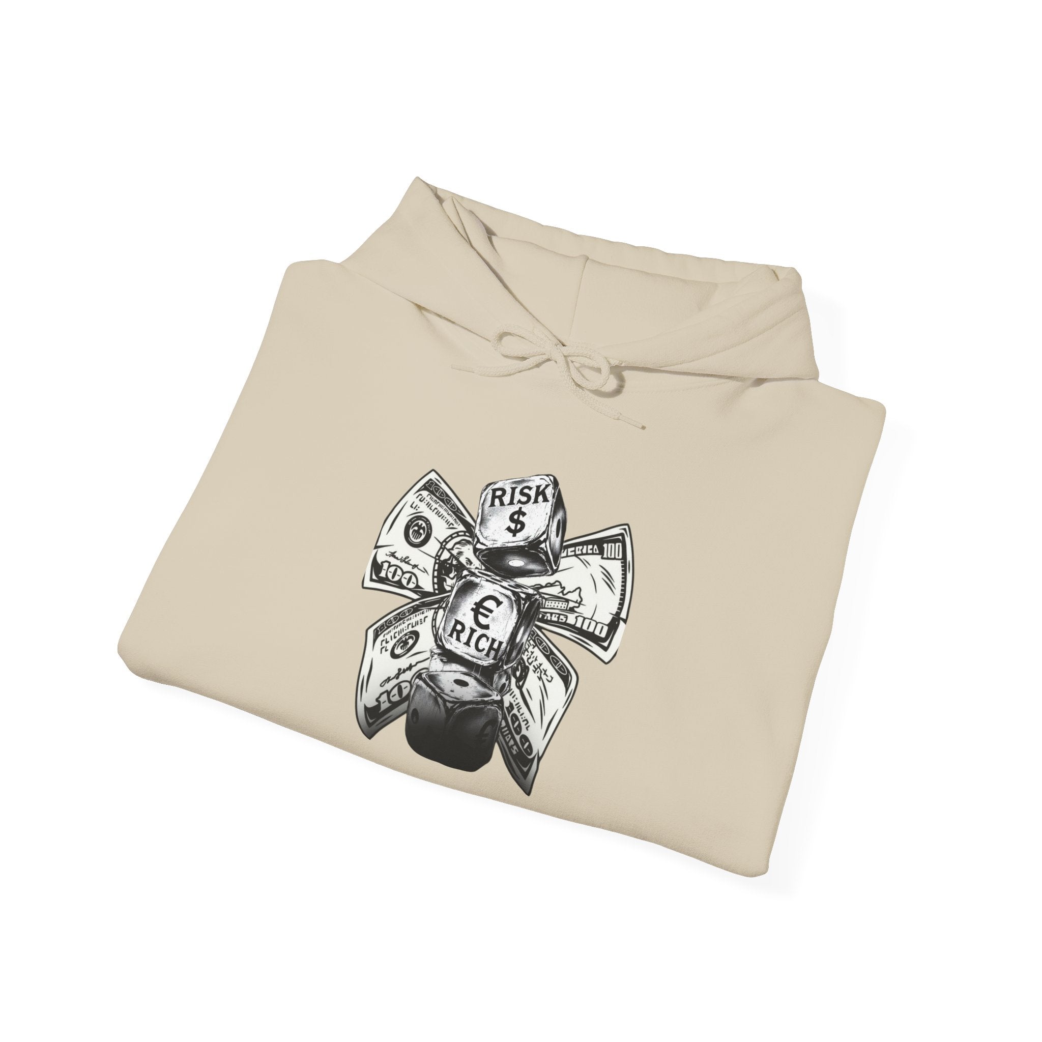 Money Bow Hoodie — Graphic Dollar Knot “Get Rich” Pullover