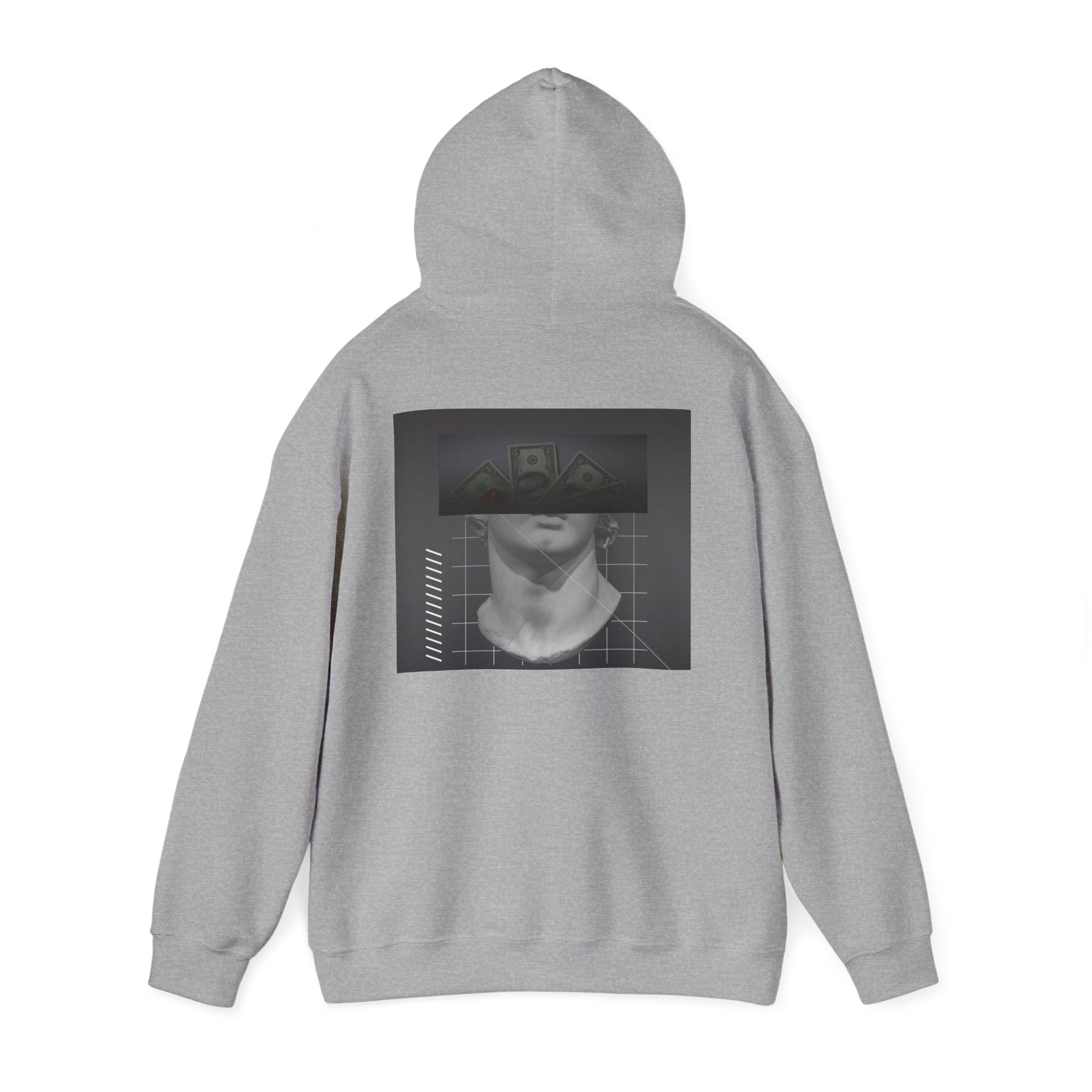 Graphic Hoodie — Black & White Glitch Portrait Hoodie