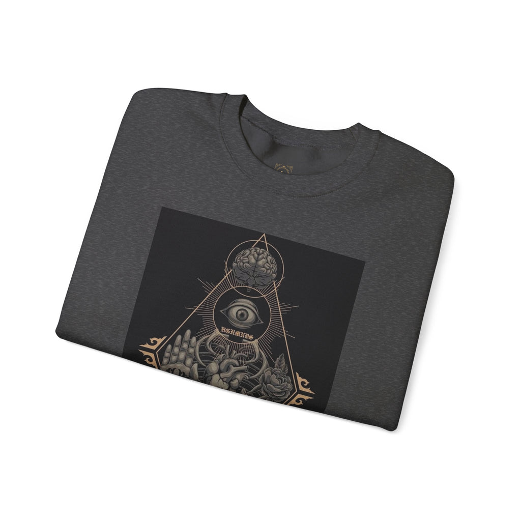 Crewneck Sweatshirt — Occult Skeleton Eye Graphic