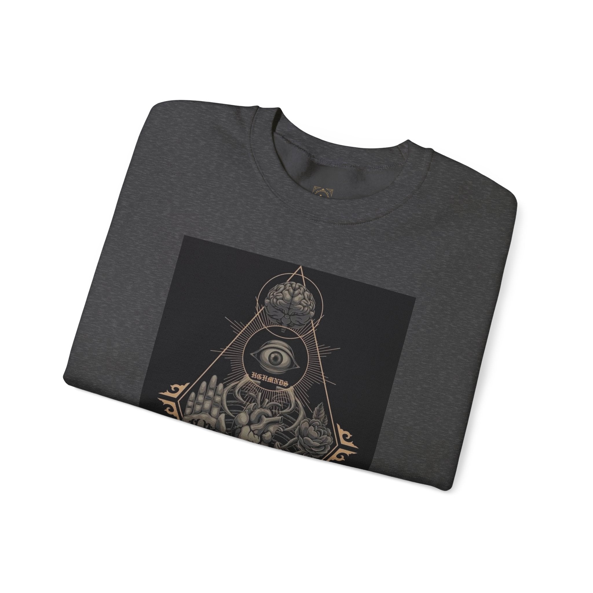 Crewneck Sweatshirt — Occult Skeleton Eye Graphic