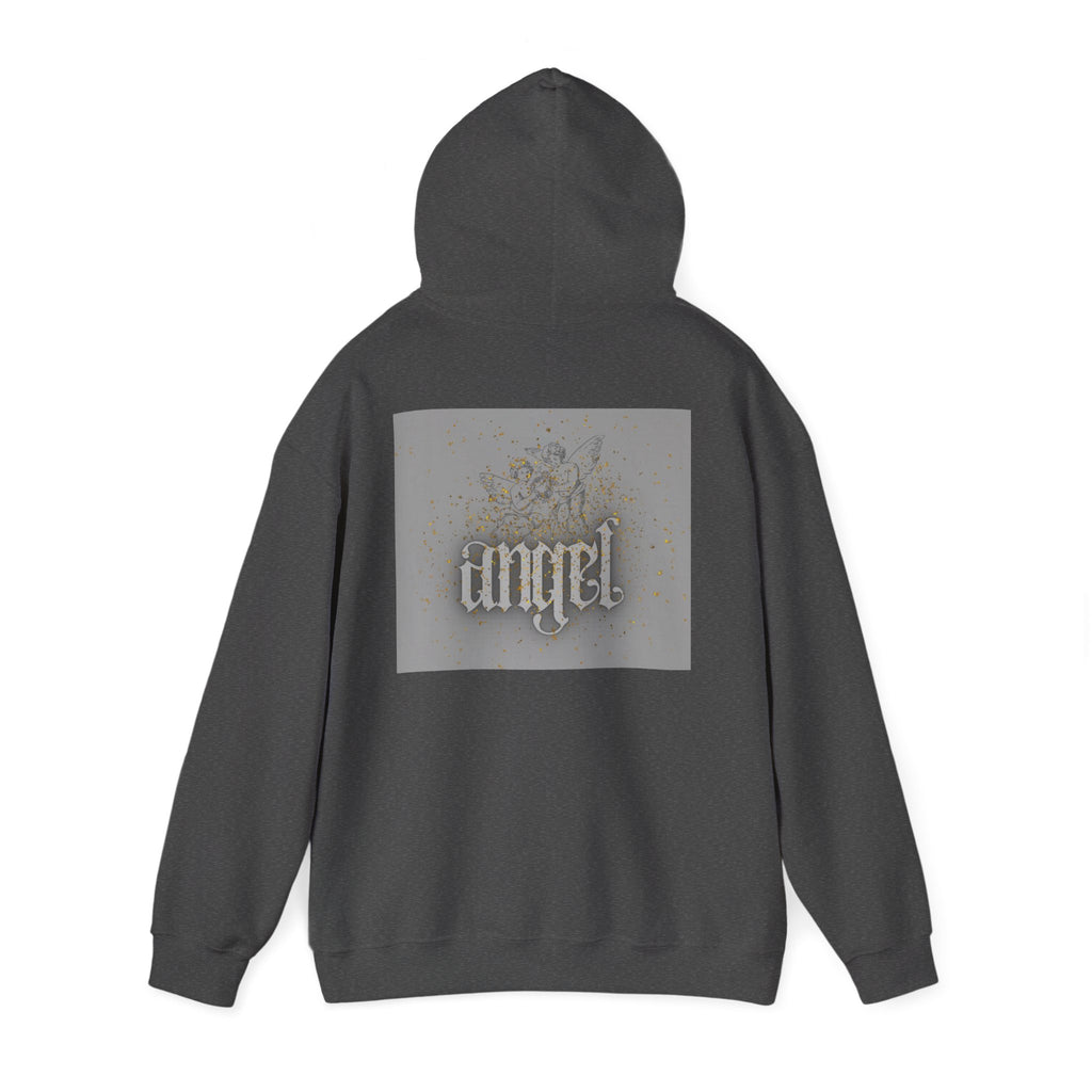 Angel Gothic Hoodie — White Graphic Hooded Sweatshirt