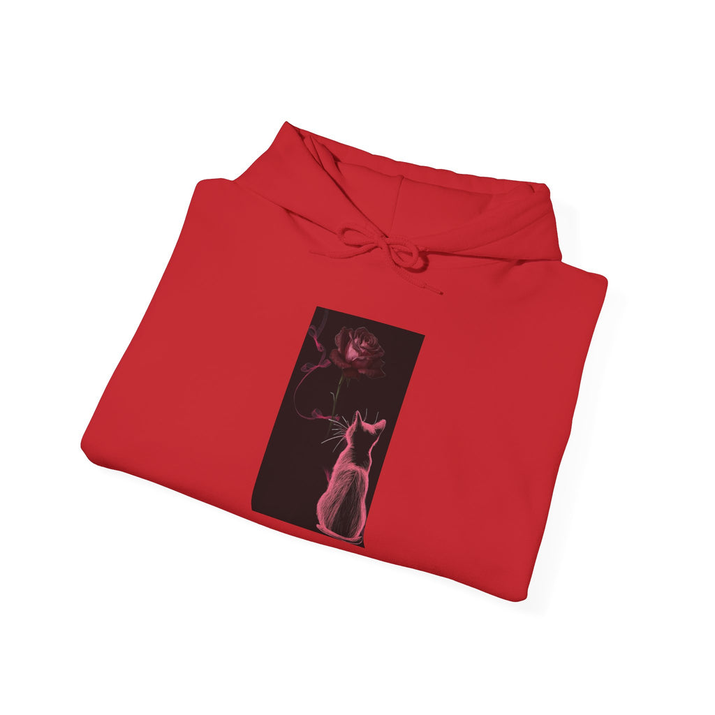 Cat Moonlight Hoodie — Neon Pink Cat Silhouette Sweatshirt