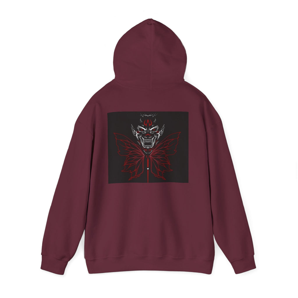 Demonic Butterfly Hoodie - Dark Gothic Skull Winged Design