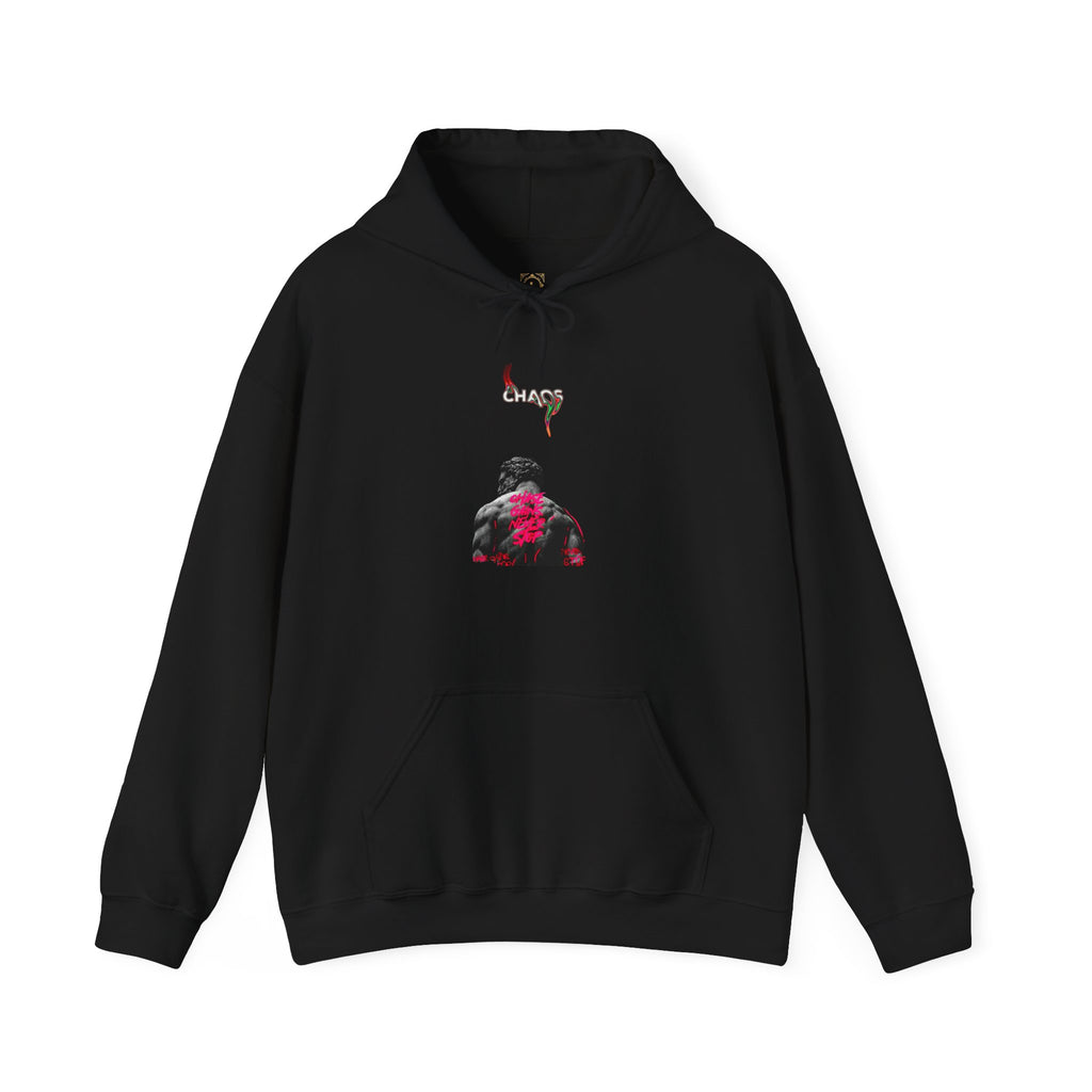 Smoky Rose Backprint Hoodie — Floral Skull Streetwear Pullover