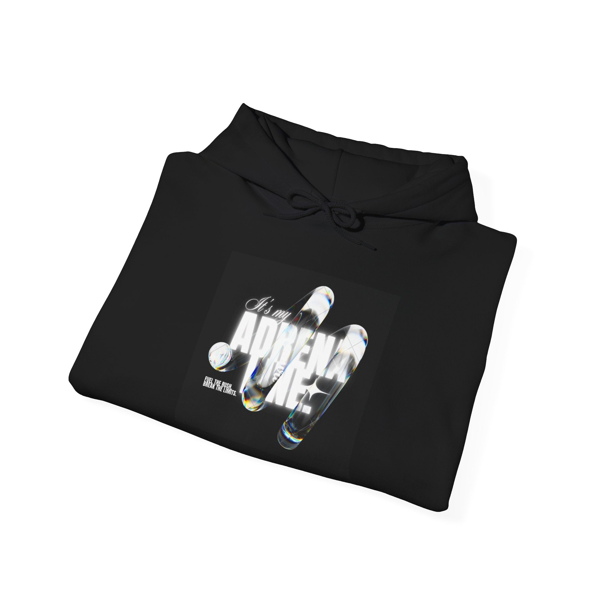 Bubble Text 'Adrenaline' Graphic Hoodie — Urban Streetwear Pullover