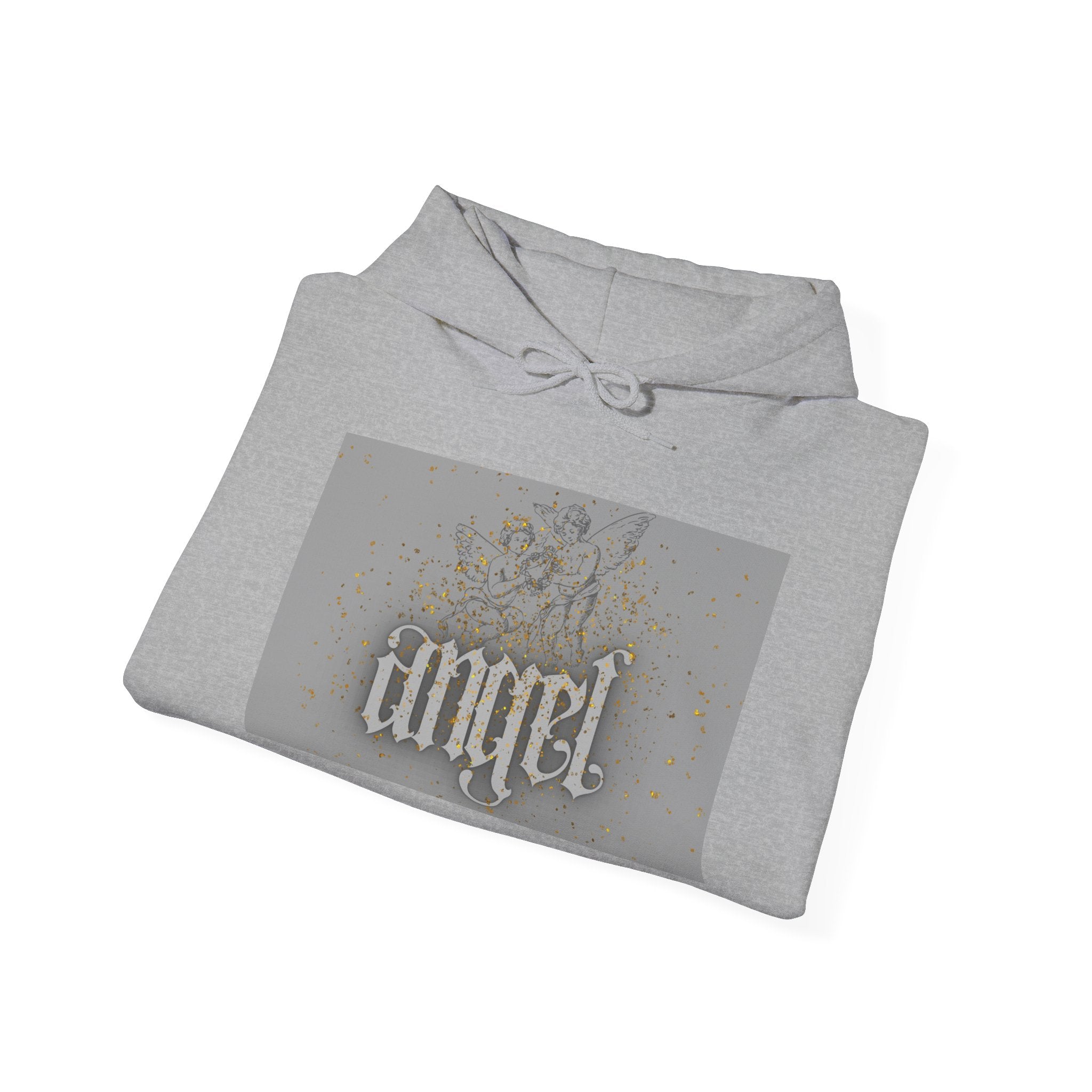 Angel Gothic Hoodie — White Graphic Hooded Sweatshirt