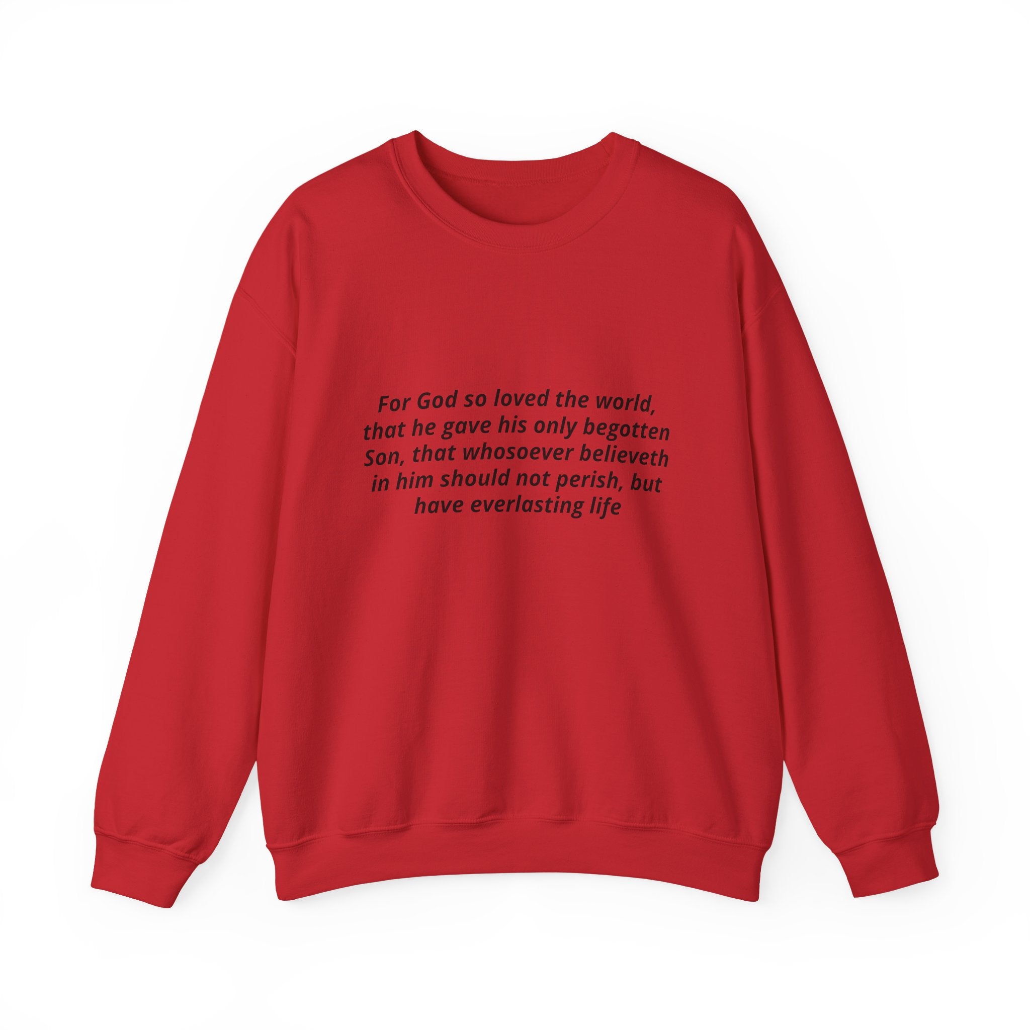 Christian Crewneck Sweatshirt – John 3:16 Scripture Design "Prophecy Child"