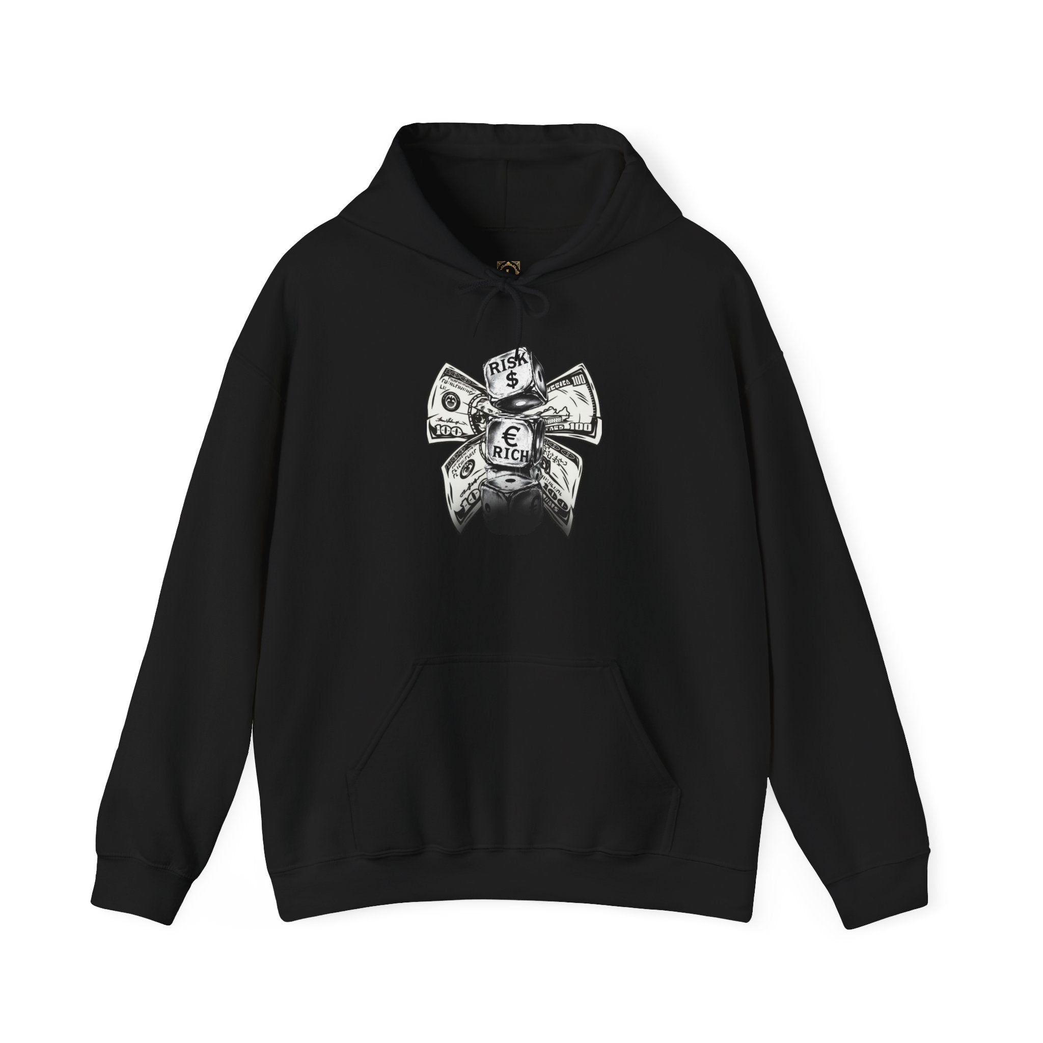 Money Bow Hoodie — Graphic Dollar Knot “Get Rich” Pullover