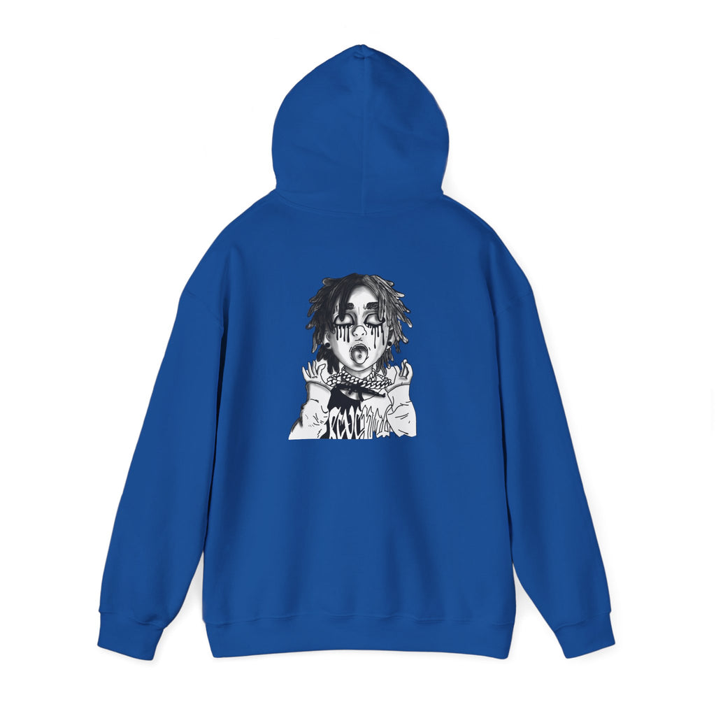 Horror Manga Hoodie — Black & White Creepy Portrait Pullover