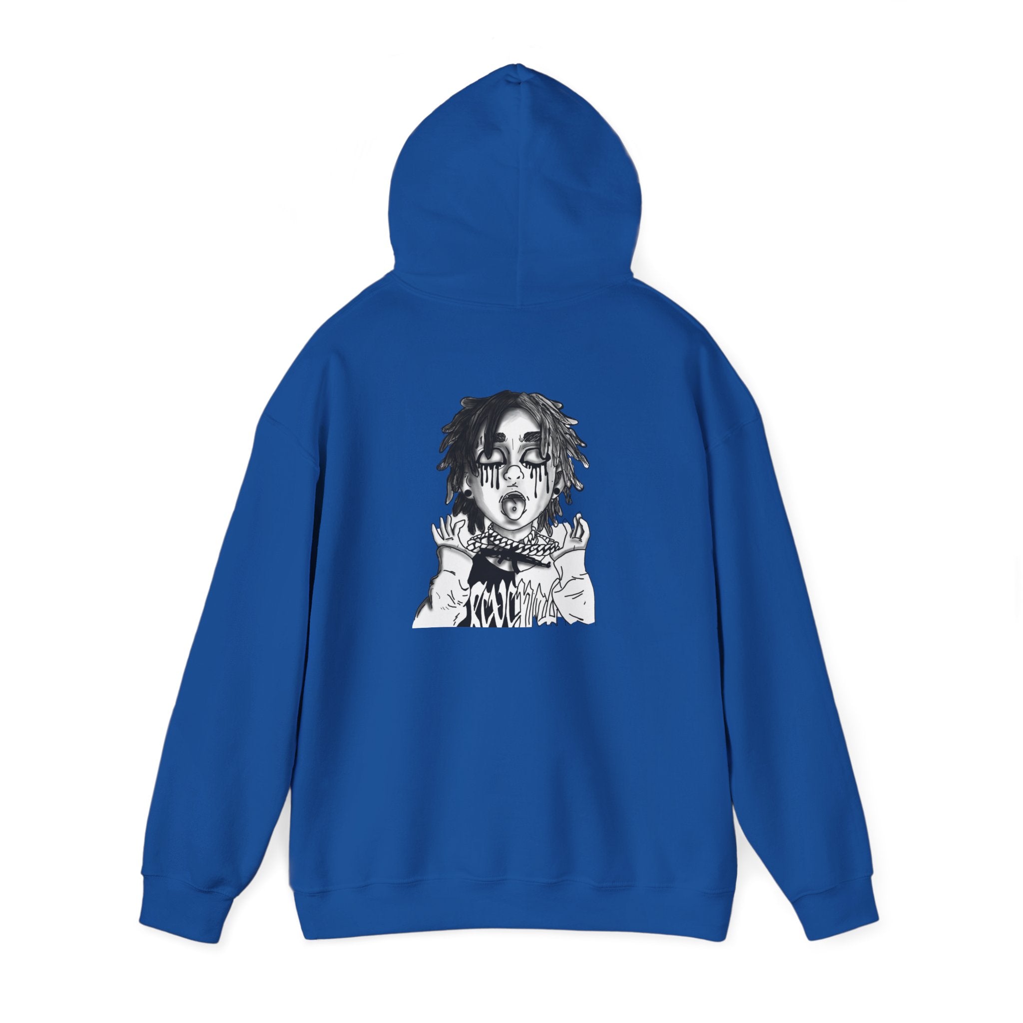 Horror Manga Hoodie — Black & White Creepy Portrait Pullover