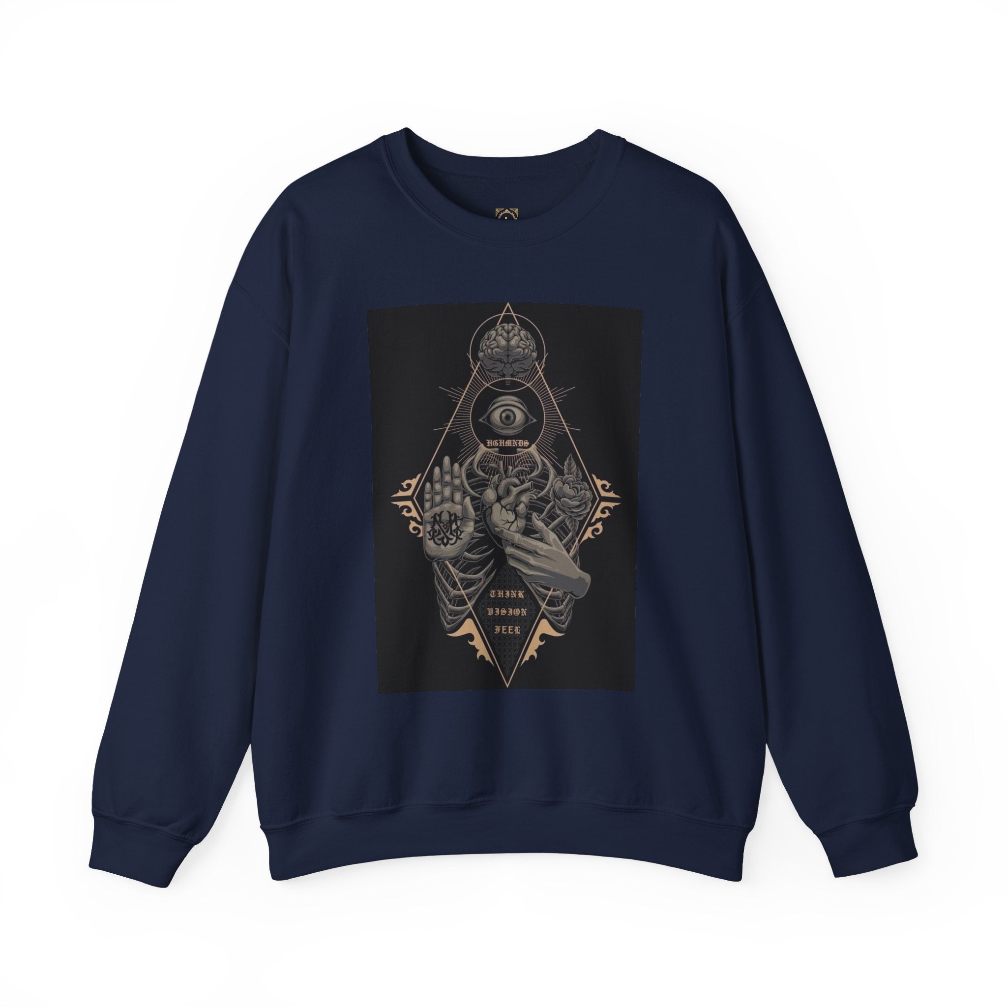 Crewneck Sweatshirt — Occult Skeleton Eye Graphic