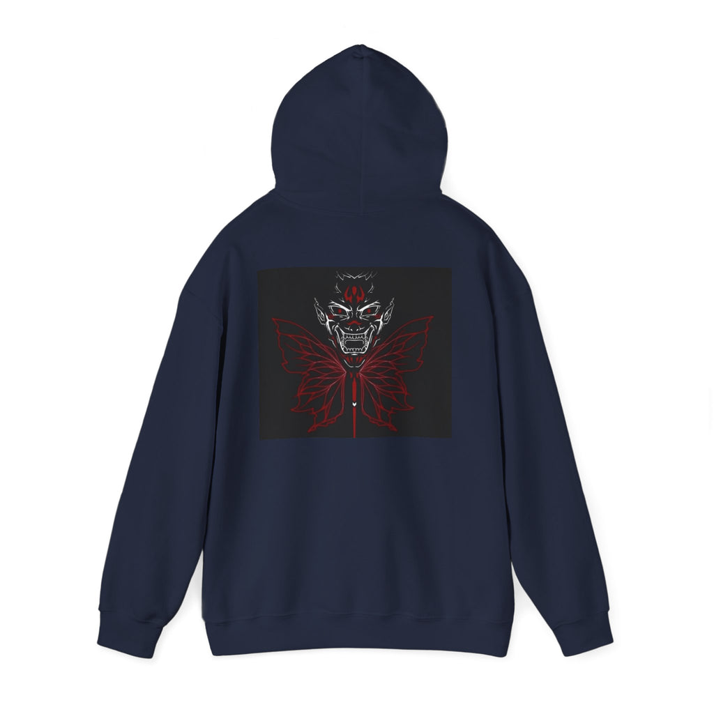 Demonic Butterfly Hoodie - Dark Gothic Skull Winged Design