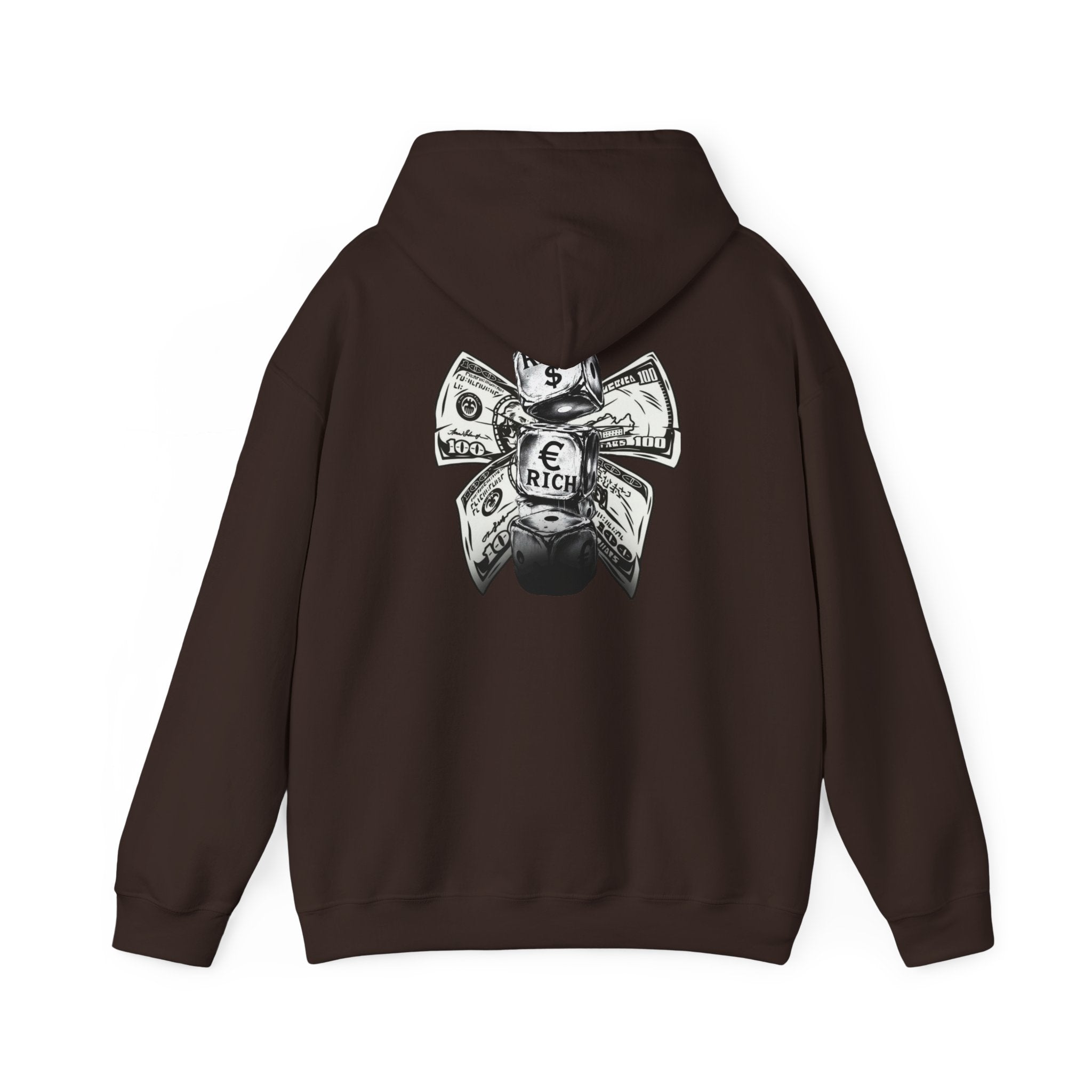 Money Bow Hoodie — Graphic Dollar Knot “Get Rich” Pullover