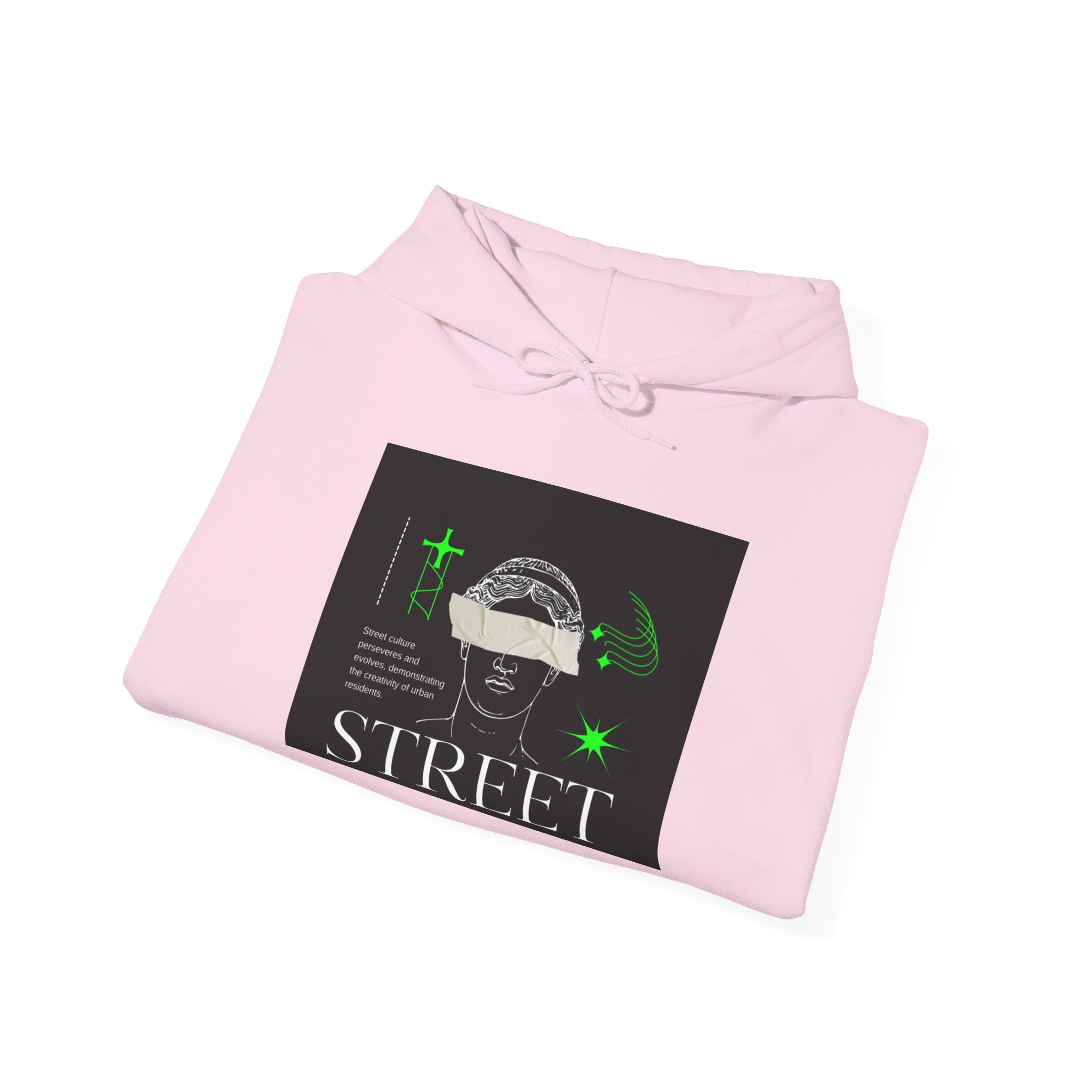 Street Culture Hoodie — Neon Green Graphic Urban Skull Sweatshirt
