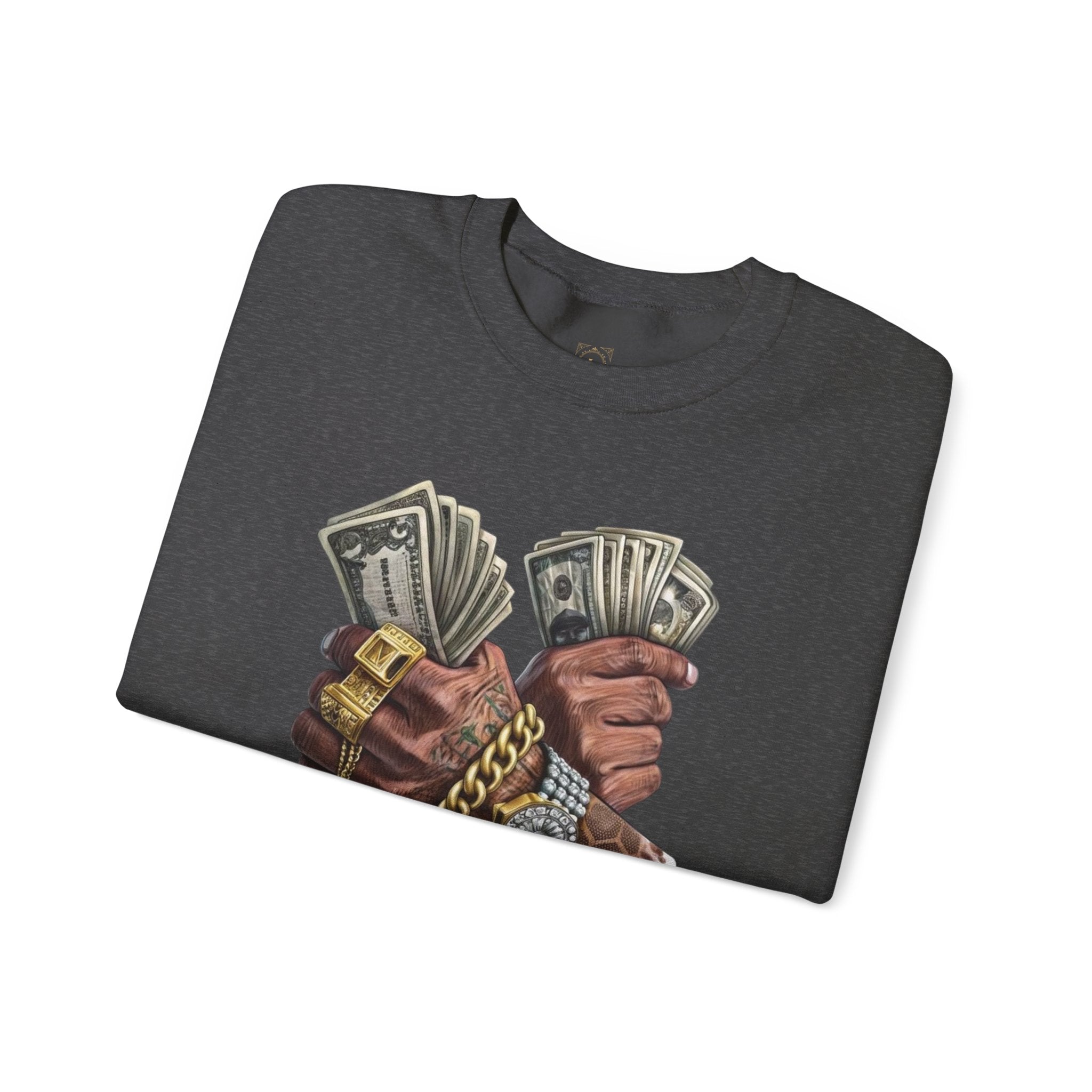 Crewneck Sweatshirt — 'Trust No One' Money Hands Graphic