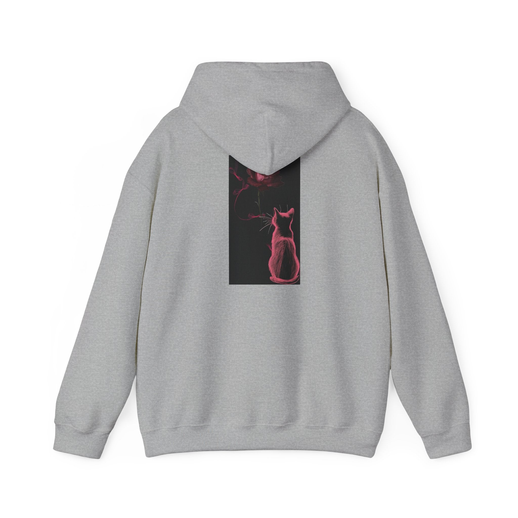 Cat Moonlight Hoodie — Neon Pink Cat Silhouette Sweatshirt