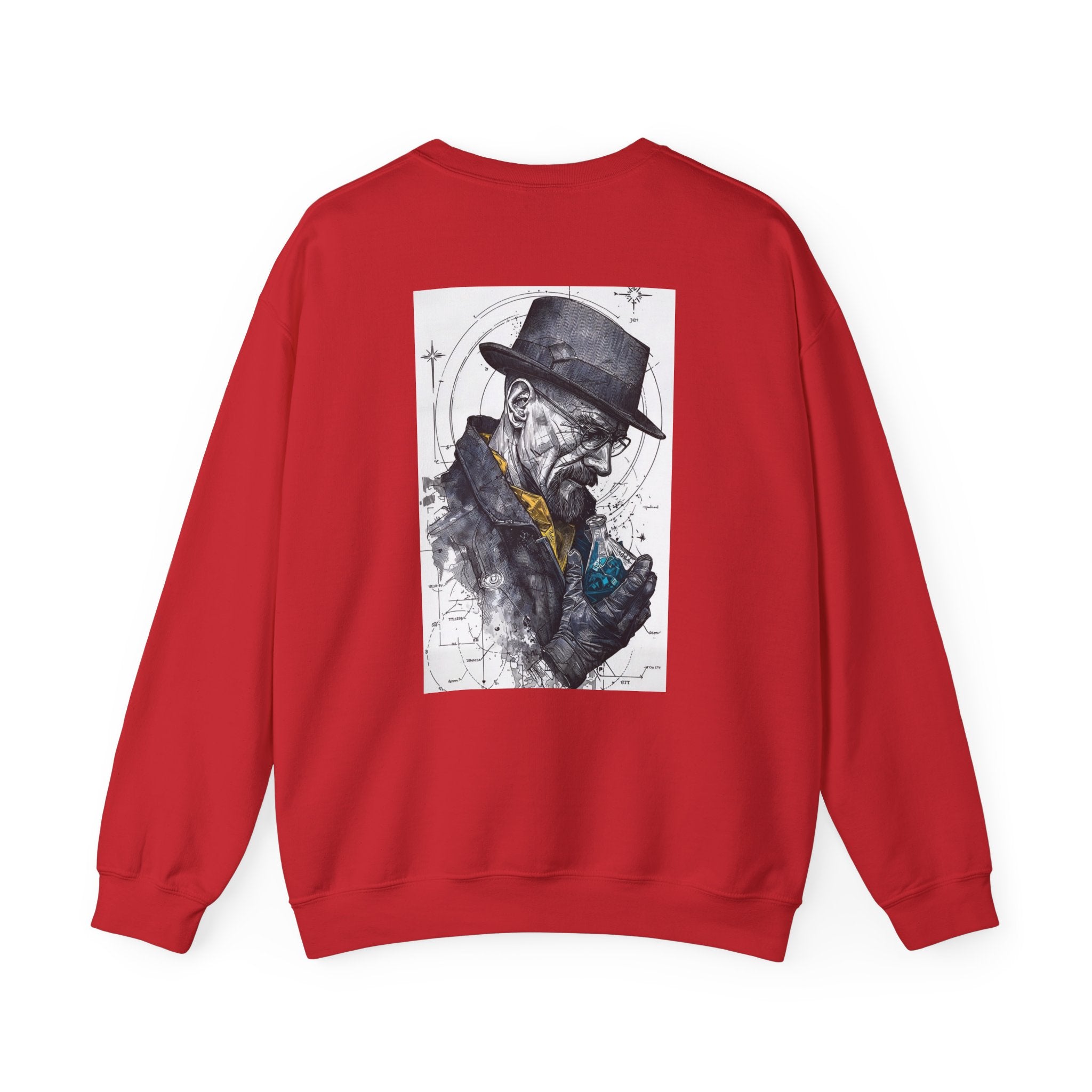 Crewneck Sweatshirt — Heisenberg Portrait with Blue Crystal Art
