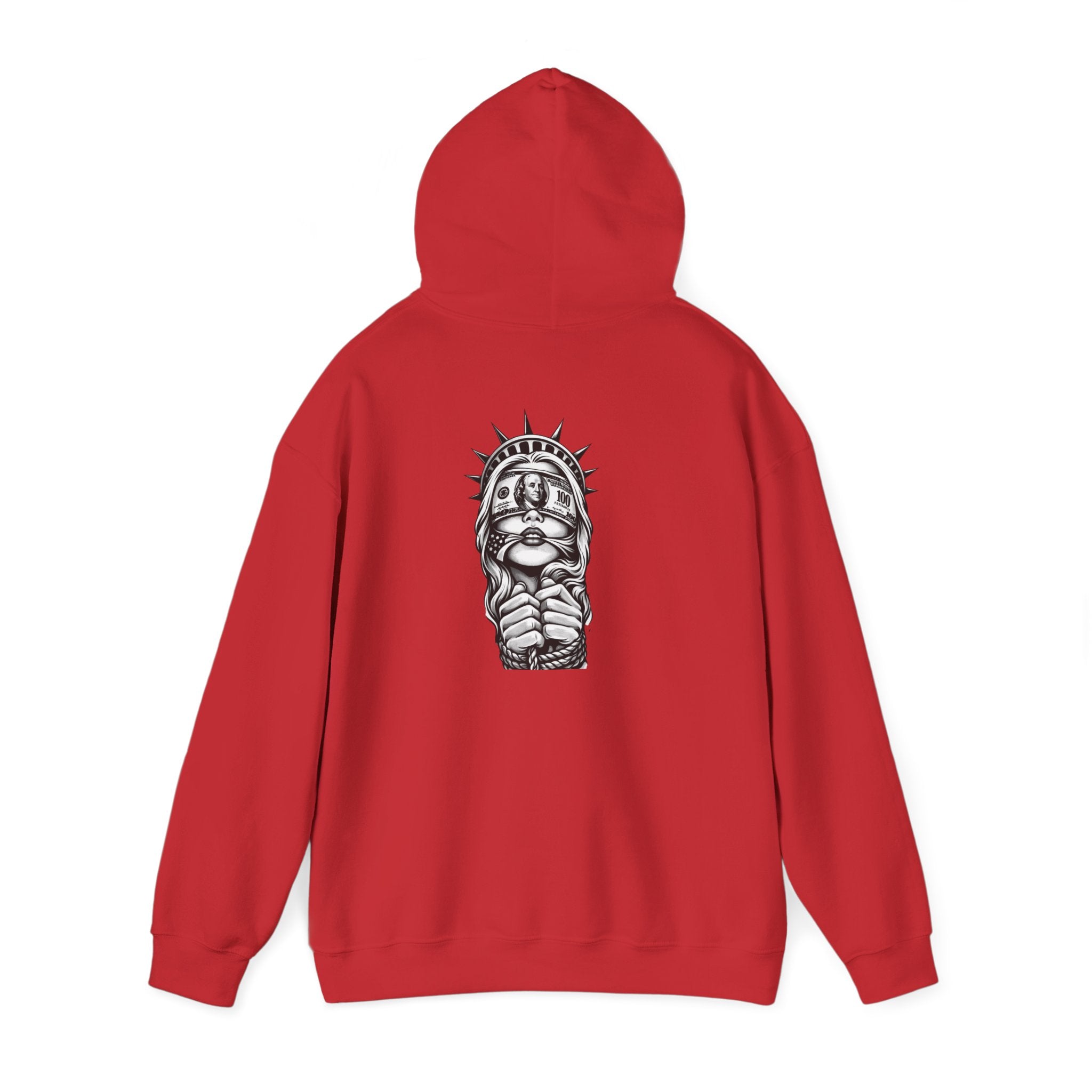 Statue of Liberty Prayer Hands Hoodie — Gothic Liberty Graphic Sweatshirt