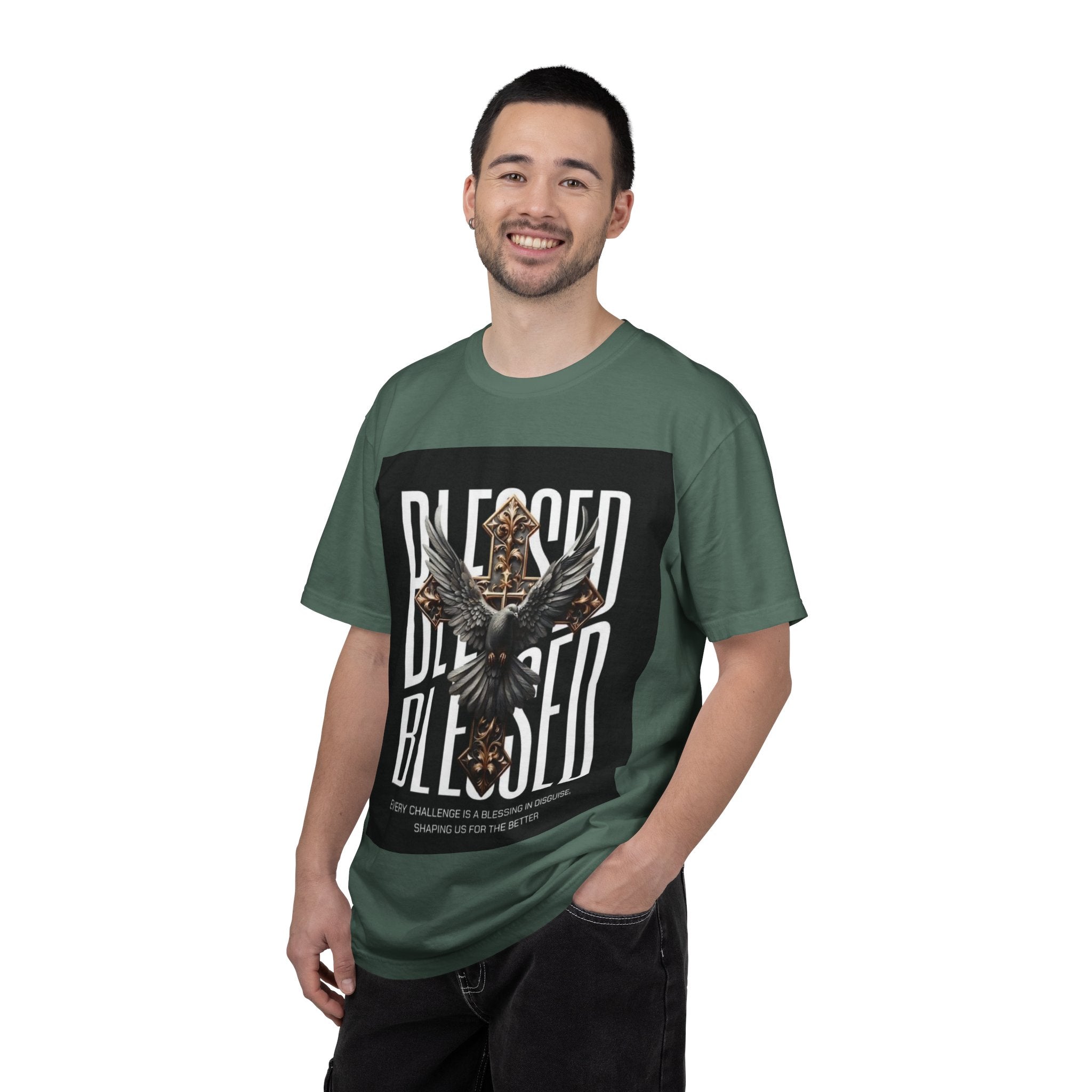 Blessed Dove Graphic T-Shirt — "BLESSED" Faith-Inspired Tee