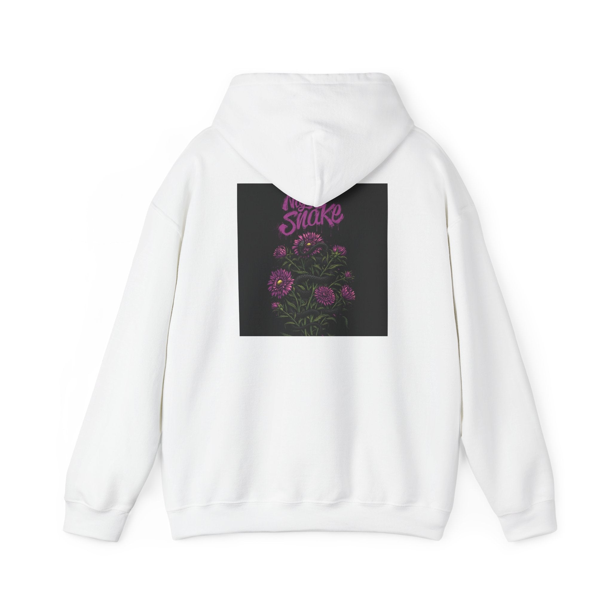 Floral Snake Hoodie — Dark Rose Garden Graphic Sweatshirt
