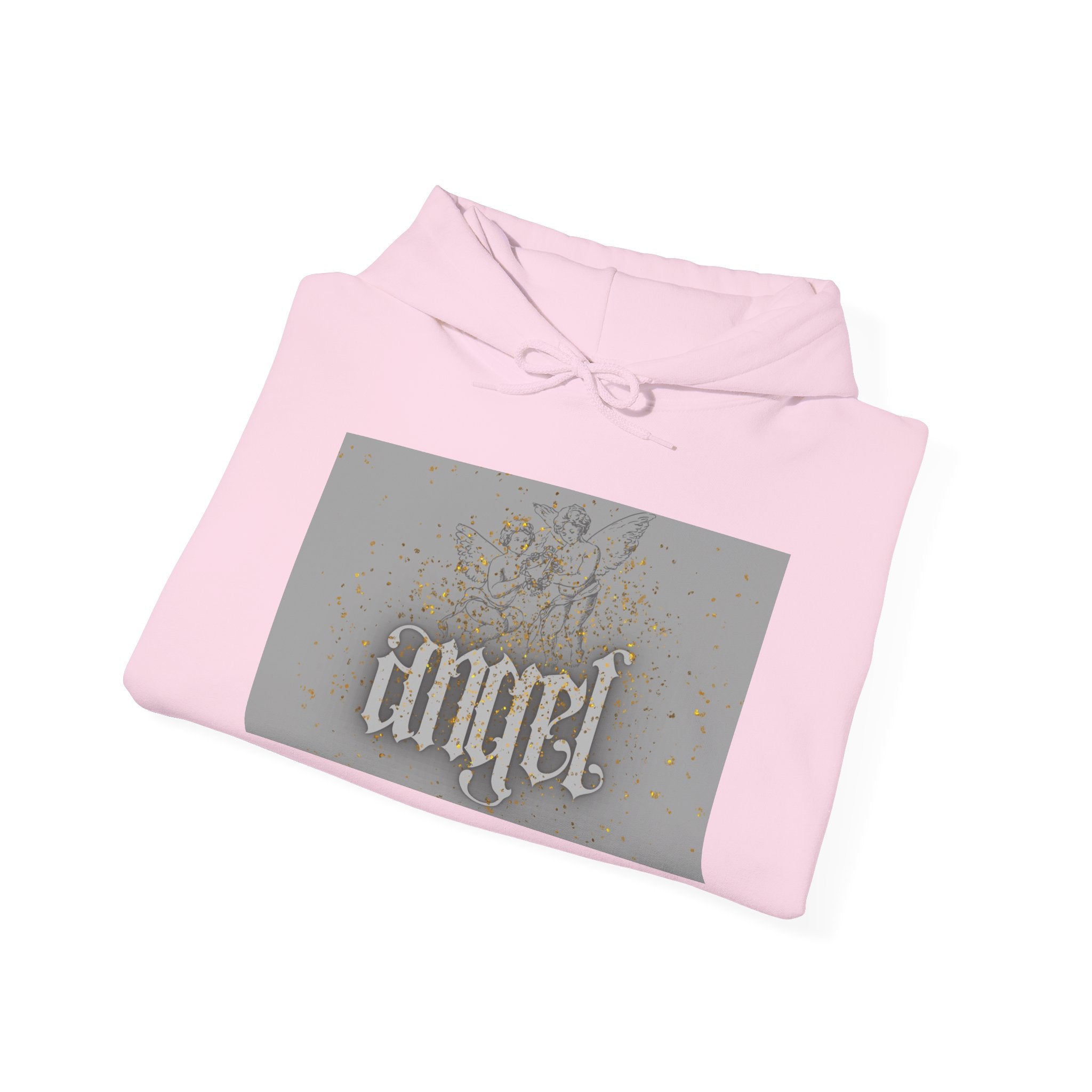 Angel Gothic Hoodie — White Graphic Hooded Sweatshirt