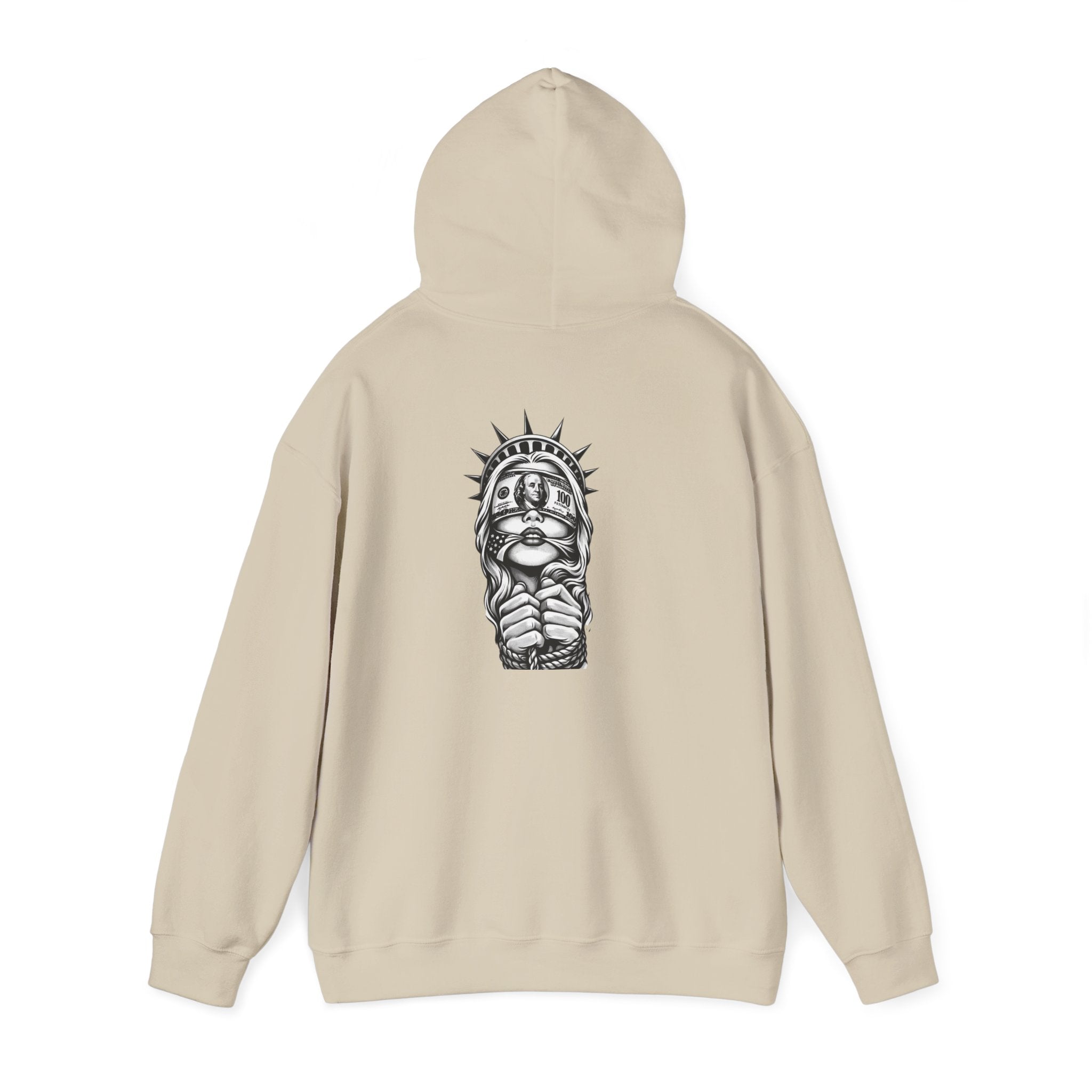 Statue of Liberty Prayer Hands Hoodie — Gothic Liberty Graphic Sweatshirt