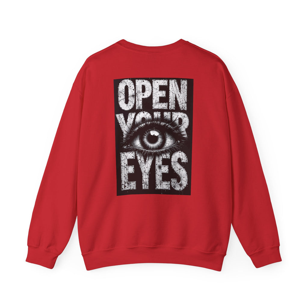 Open Your Eyes Crewneck Sweatshirt — Graphic Eye Design