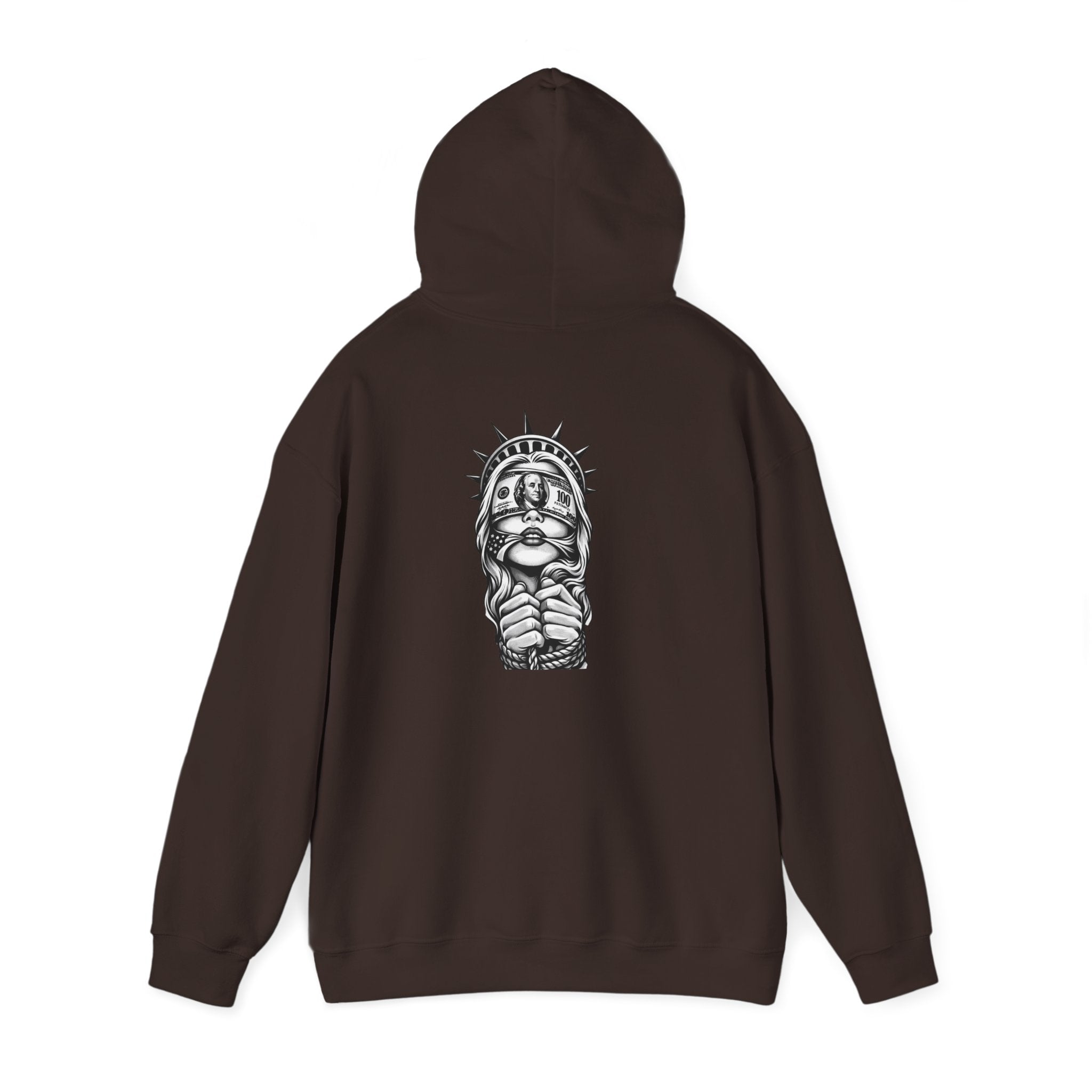Statue of Liberty Prayer Hands Hoodie — Gothic Liberty Graphic Sweatshirt