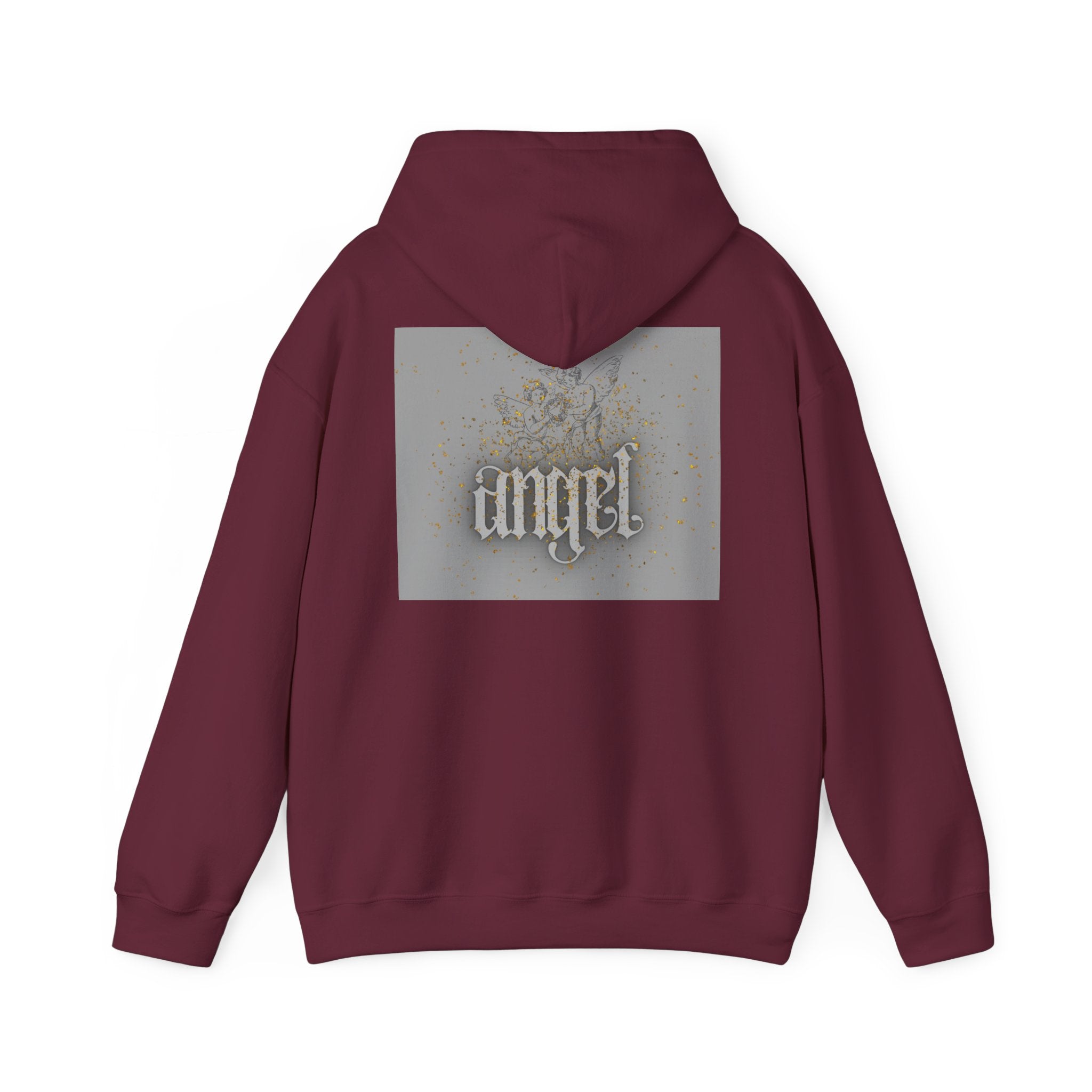 Angel Gothic Hoodie — White Graphic Hooded Sweatshirt