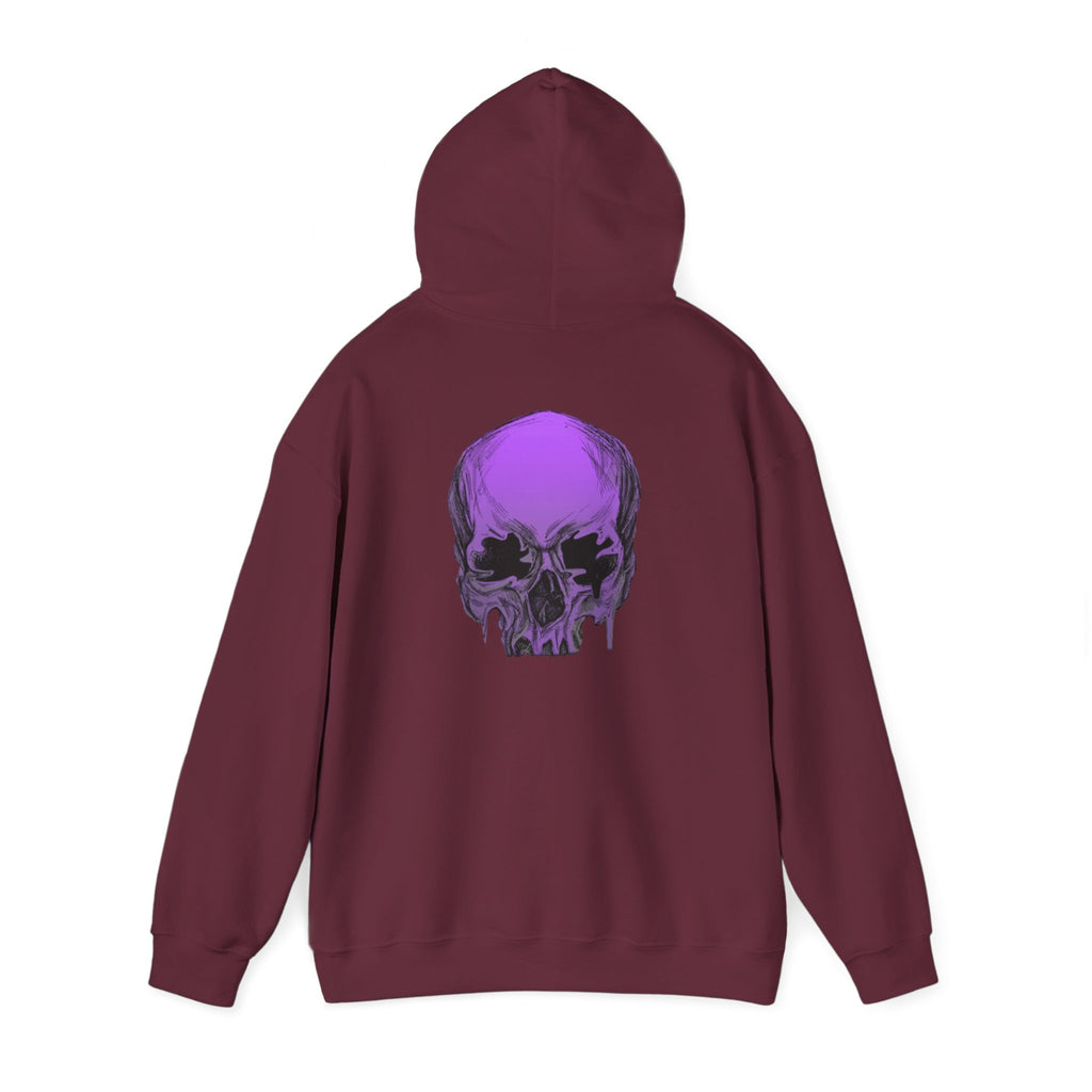 Purple Drip Skull Hoodie — Gothic Streetwear Pullover
