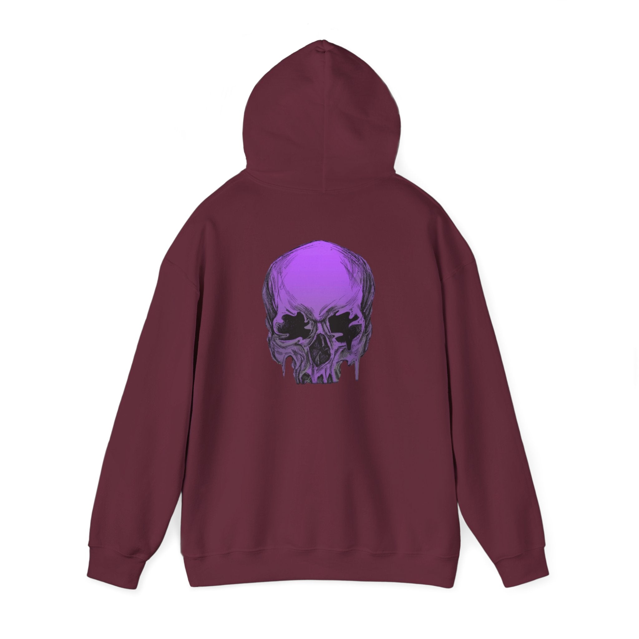 Purple Drip Skull Hoodie — Gothic Streetwear Pullover
