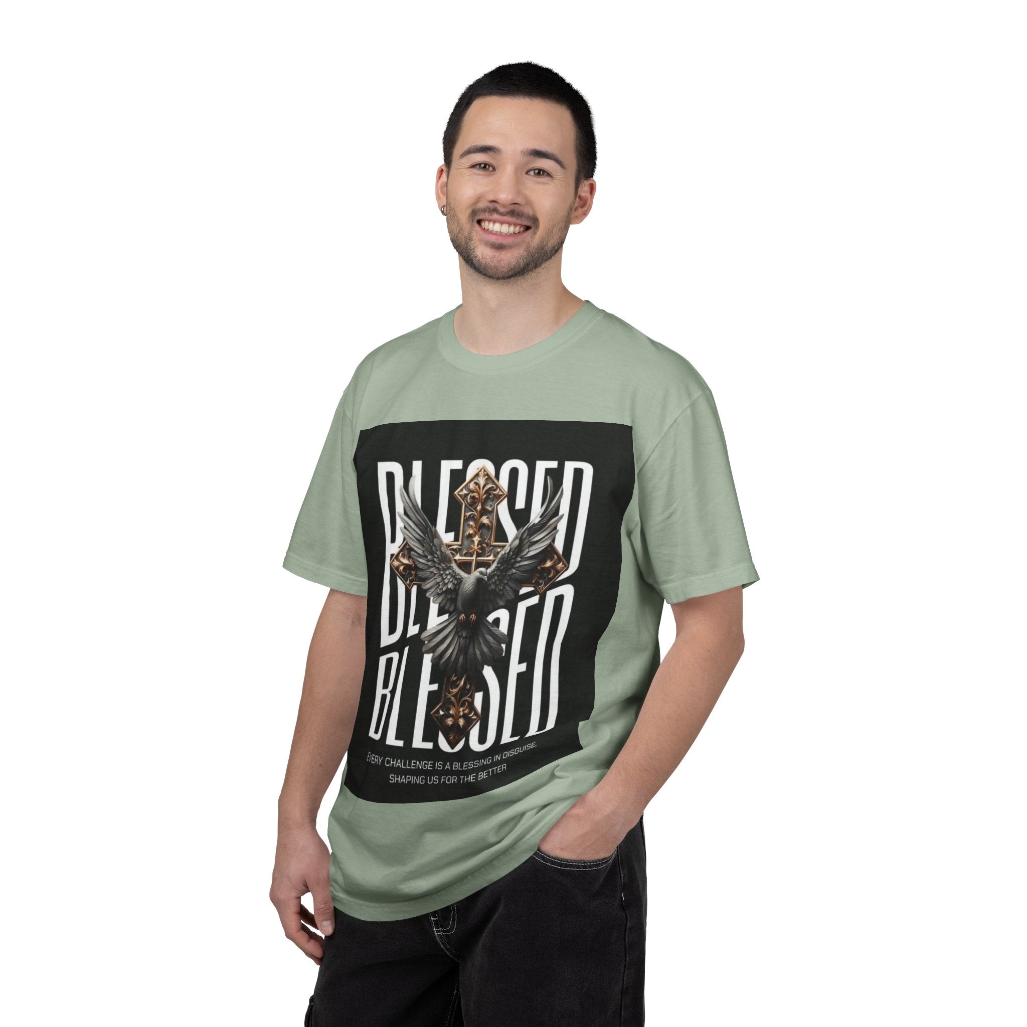 Blessed Dove Graphic T-Shirt — "BLESSED" Faith-Inspired Tee